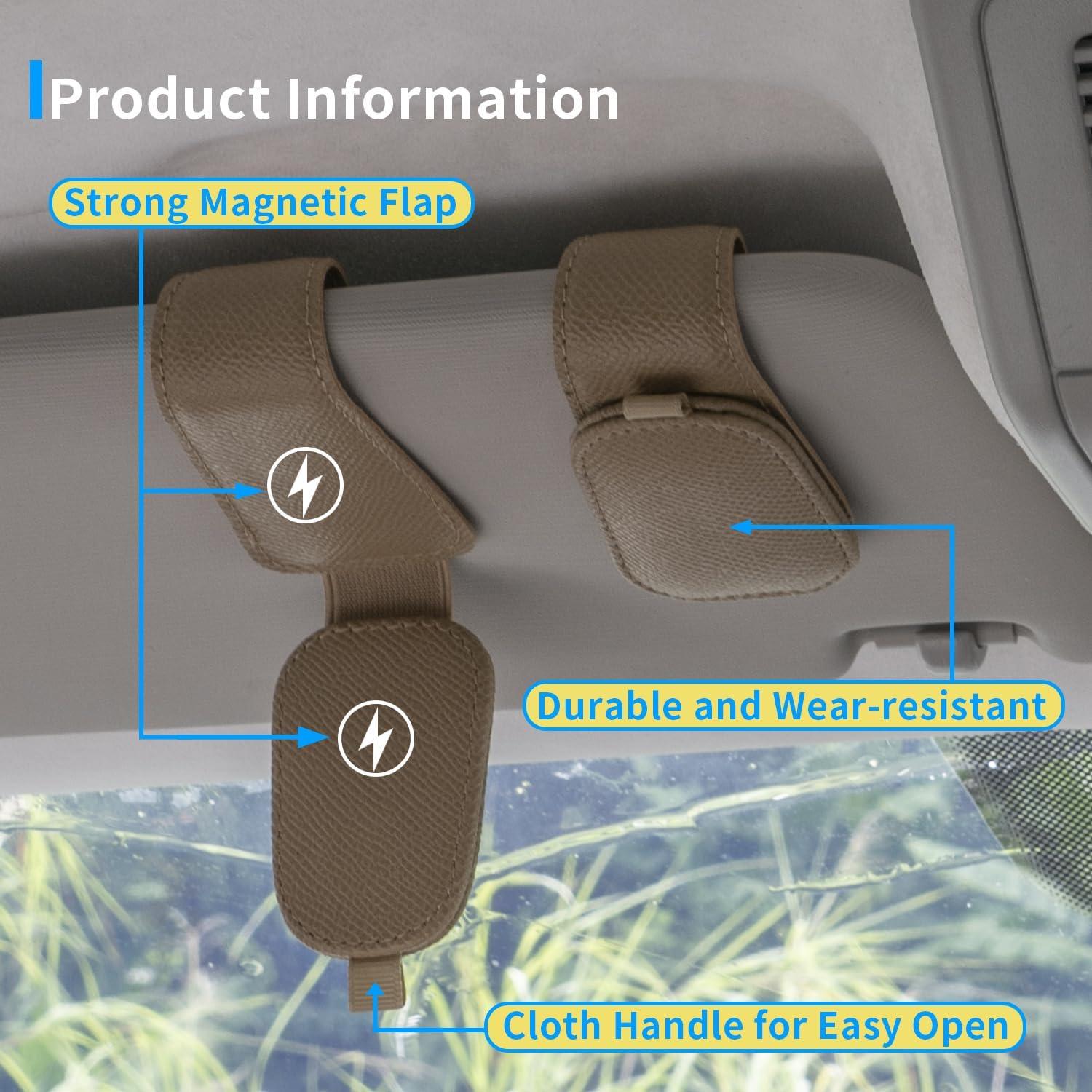 Soporte Magnético para Gafas de Sol Yuoyar - 2 Piezas Beige