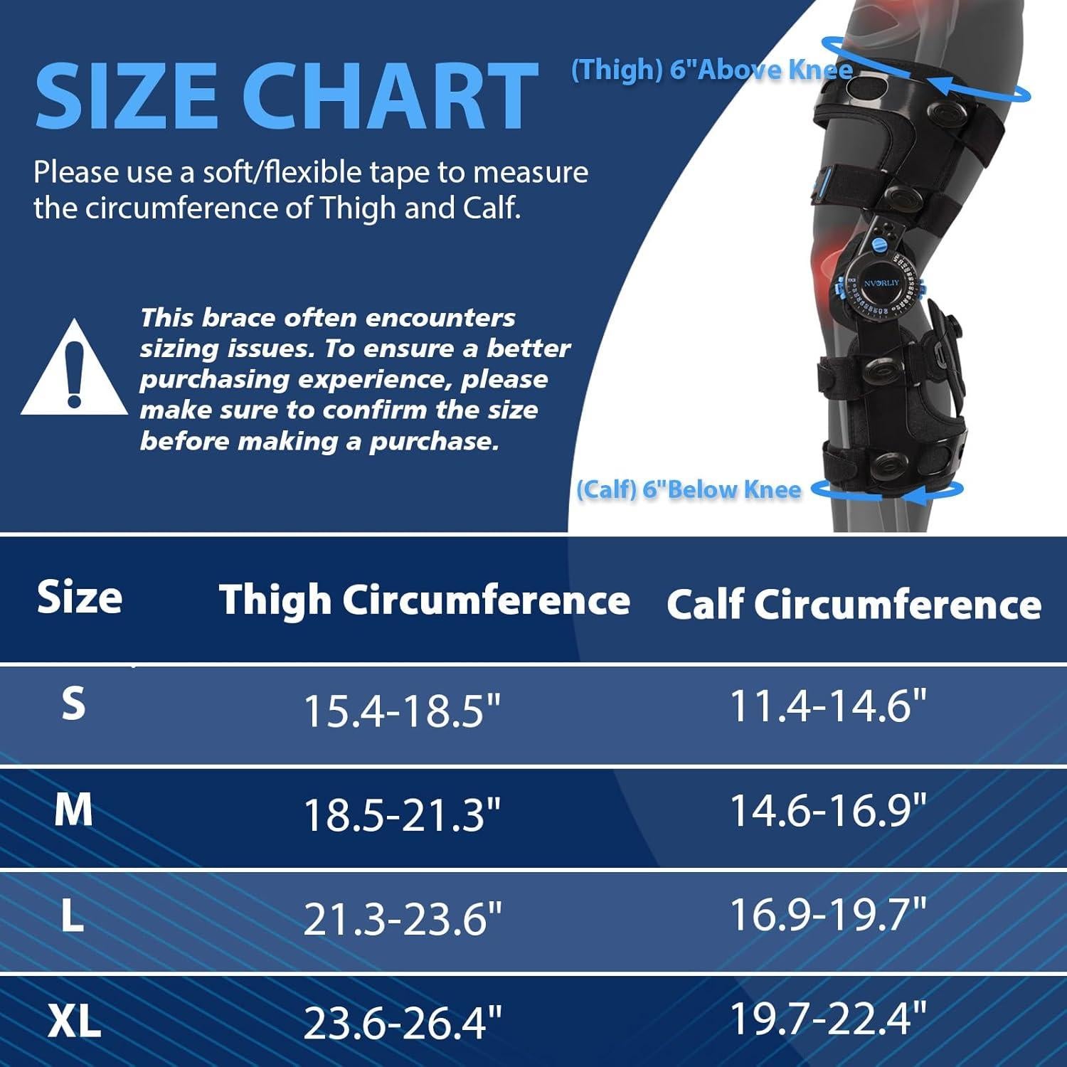 Faja de Rodilla Nvorliy Ajustable para LCP - Mediana Izquierda