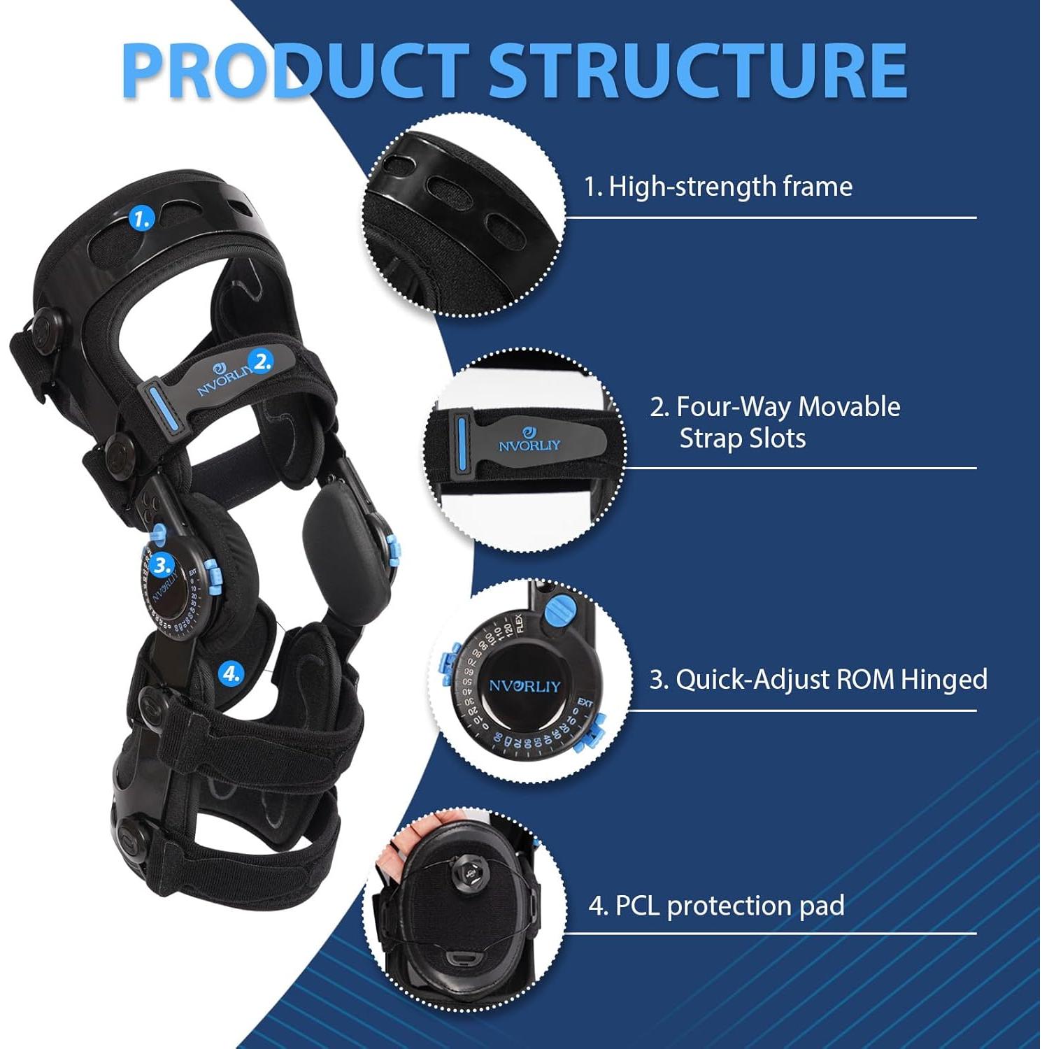 Faja de Rodilla Nvorliy Ajustable para LCP - Mediana Izquierda