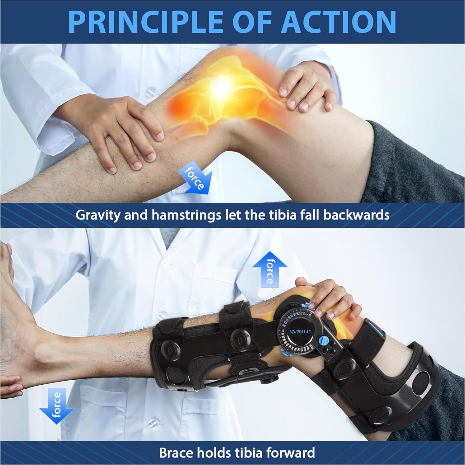 Faja de Rodilla Nvorliy Ajustable para LCP - Mediana Izquierda