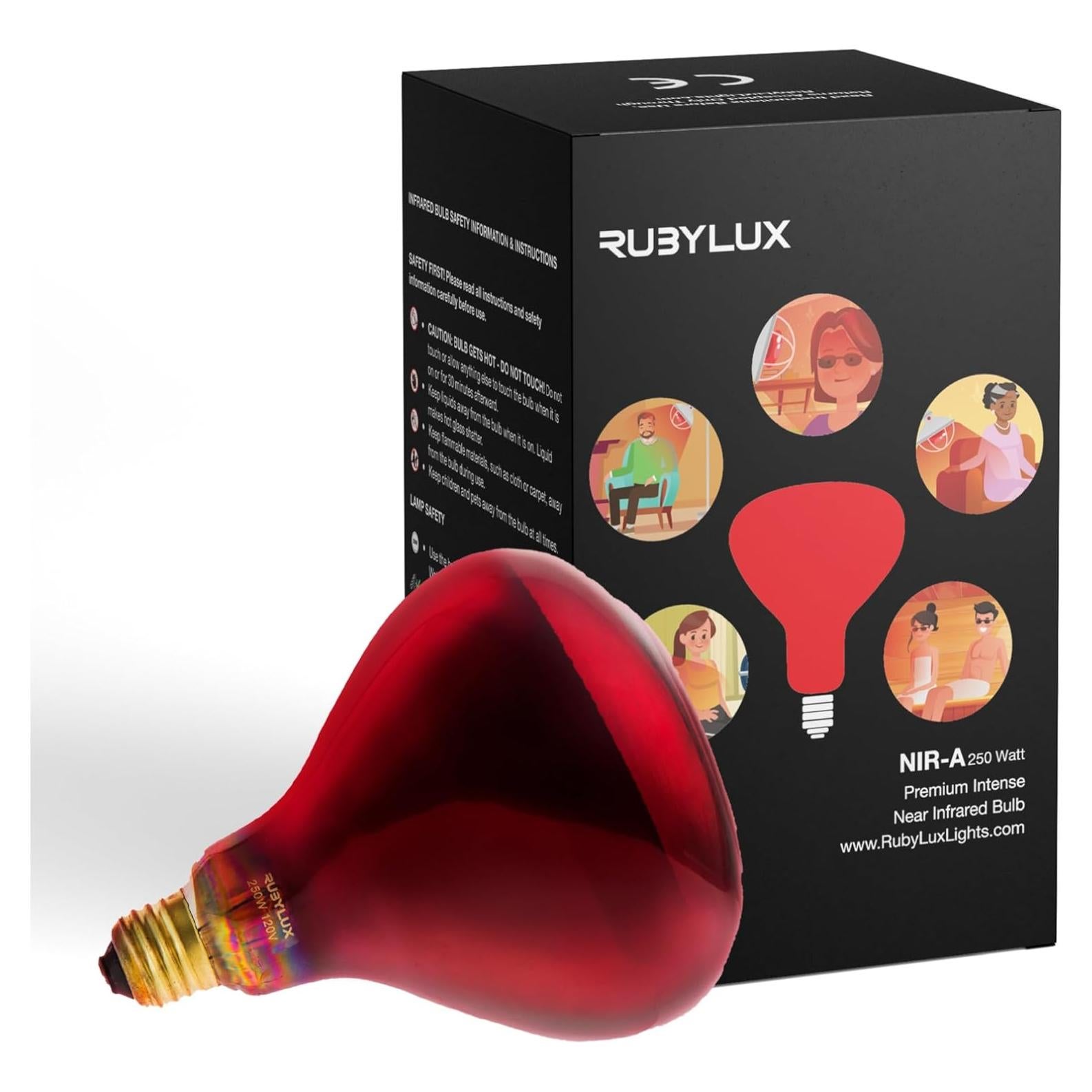 Bombilla de Infrarrojo Cercano RubyLux NIR-A 250W - Terapia