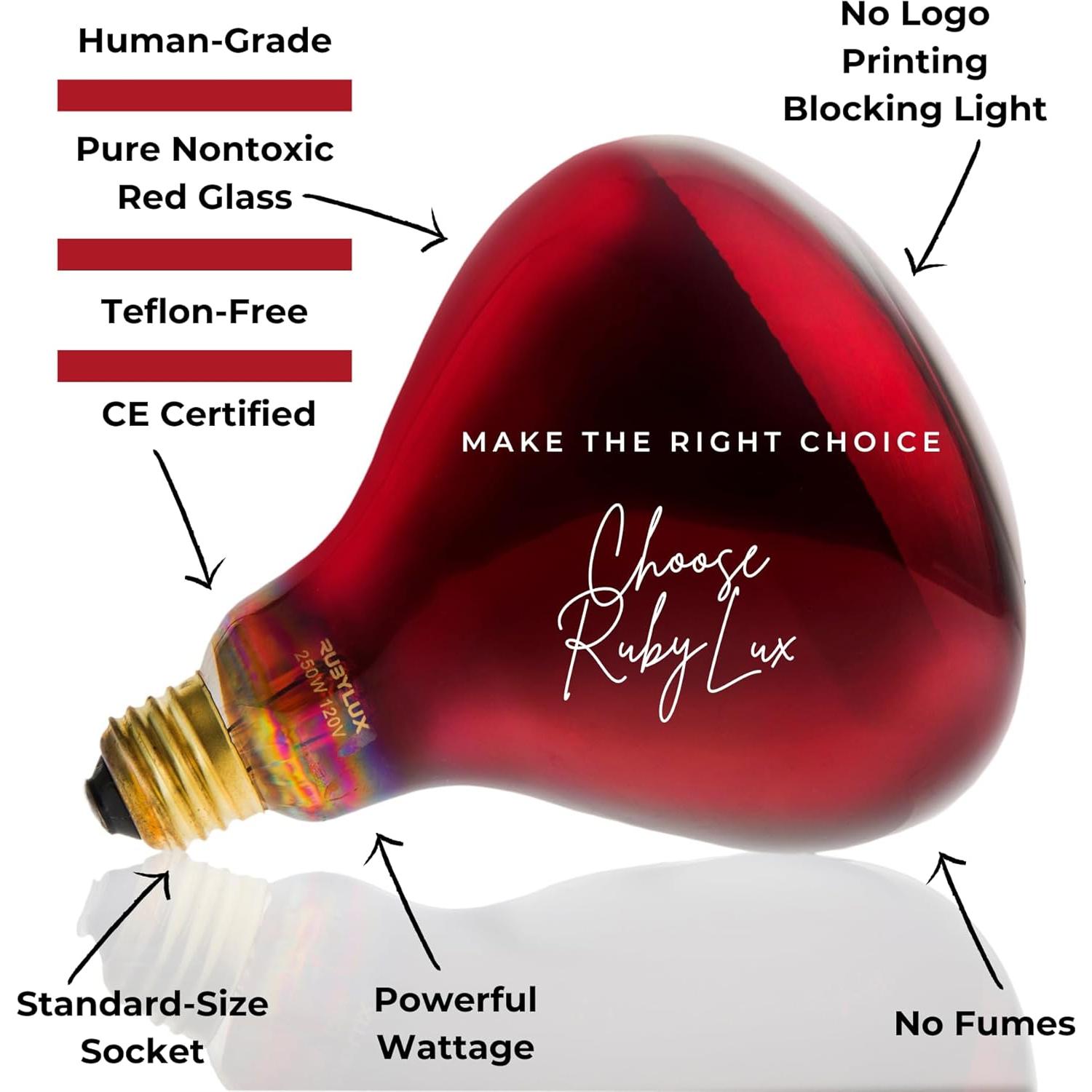 Bombilla de Infrarrojo Cercano RubyLux NIR-A 250W - Terapia