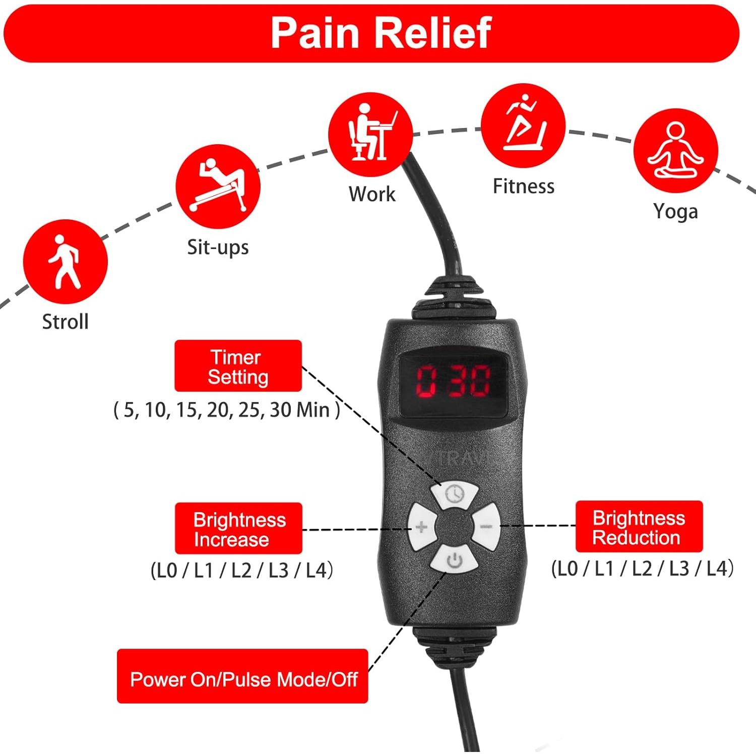 Almohadilla Terapia Luz Roja LOVTRAVEL 80x30cm 36W