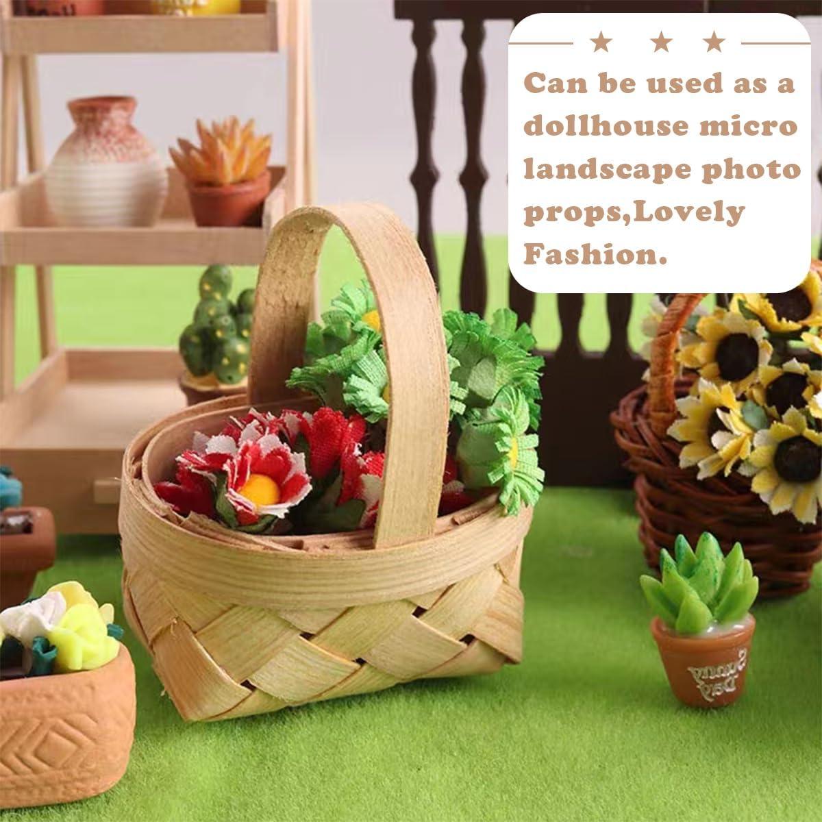 15 Mini Cestas de Madera Tejidas LNQ LUNIQI - 6.2x4.8x7.4cm