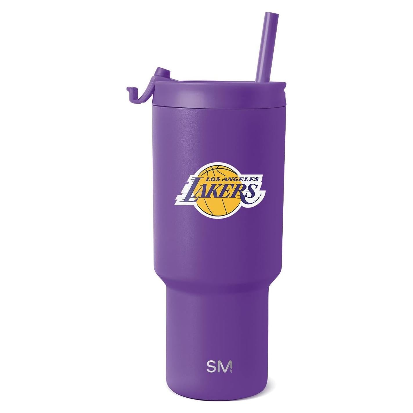 Vaso Simple Modern 887ml Los Angeles Lakers con tapa y popotes