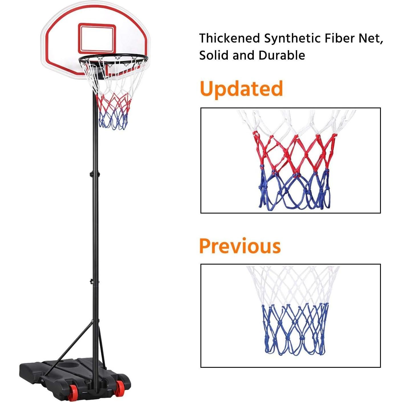 Aro de Baloncesto Portátil Yaheetech Ajustable 1.58-2.13m