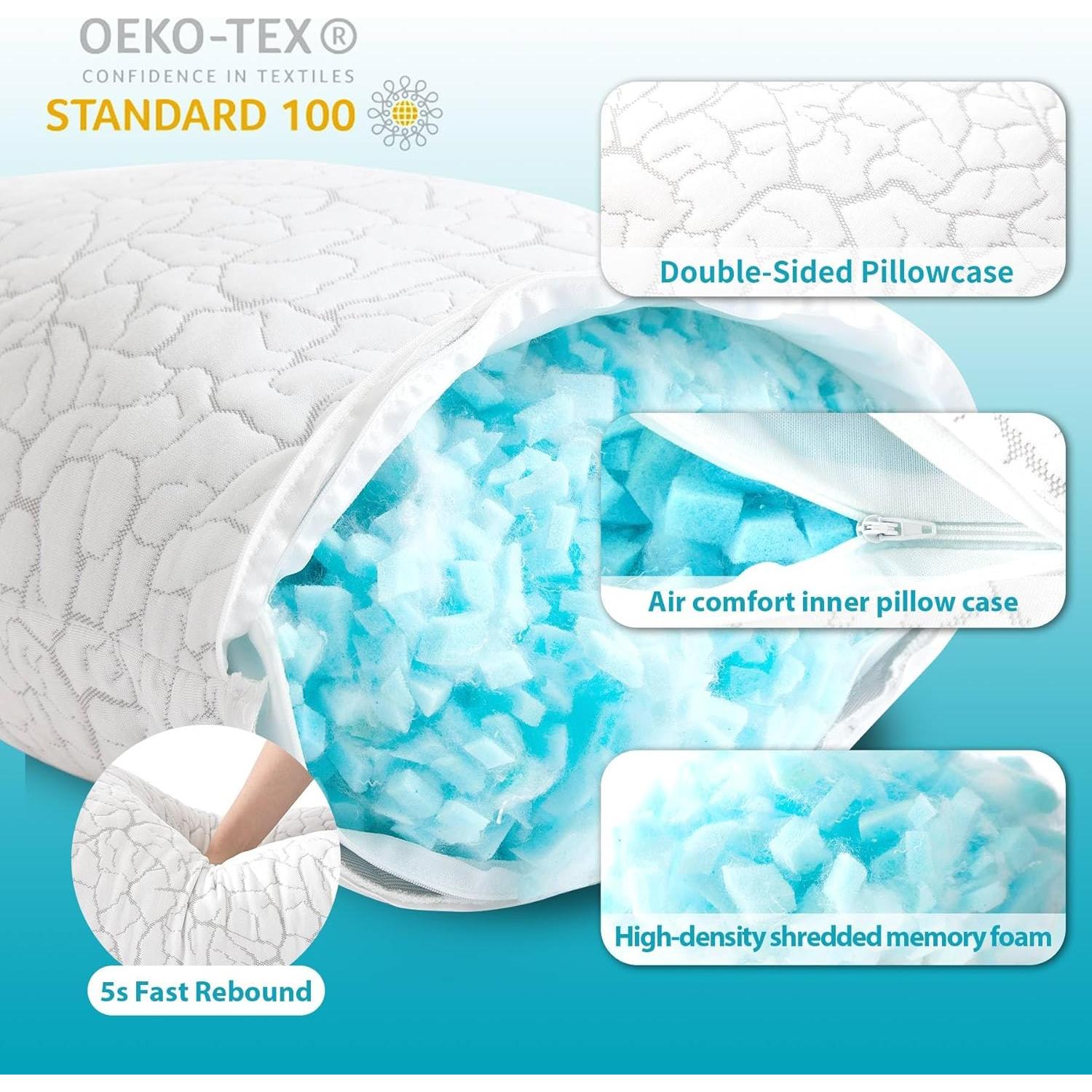 Almohada Corporal Refrigerante WGAKCED 50.8x137.2 cm Ajustable