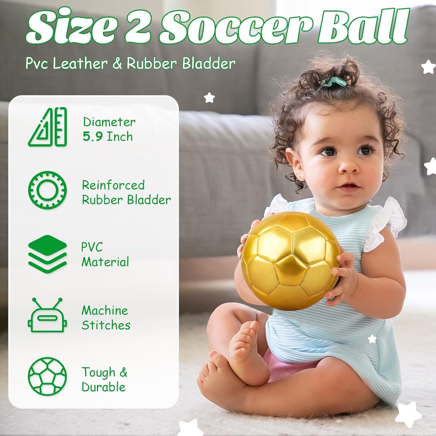 Mini balón de fútbol DLUGOPIS dorado tamaño 2 para niños