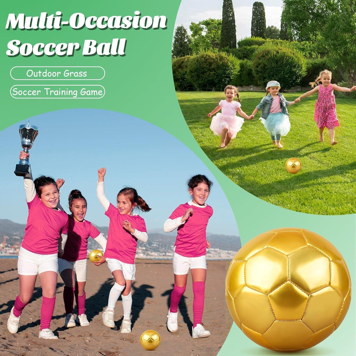 Mini balón de fútbol DLUGOPIS dorado tamaño 2 para niños