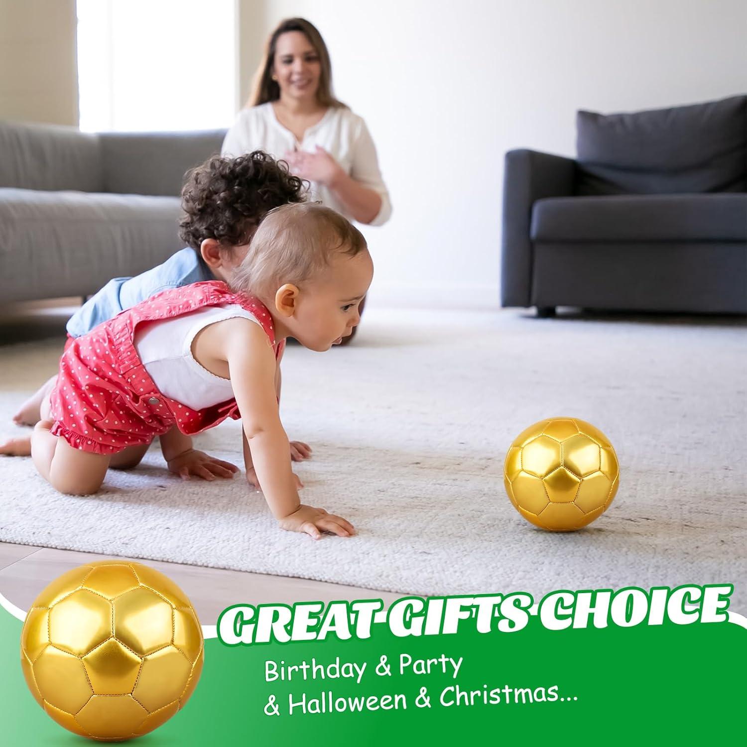 Mini balón de fútbol DLUGOPIS dorado tamaño 2 para niños