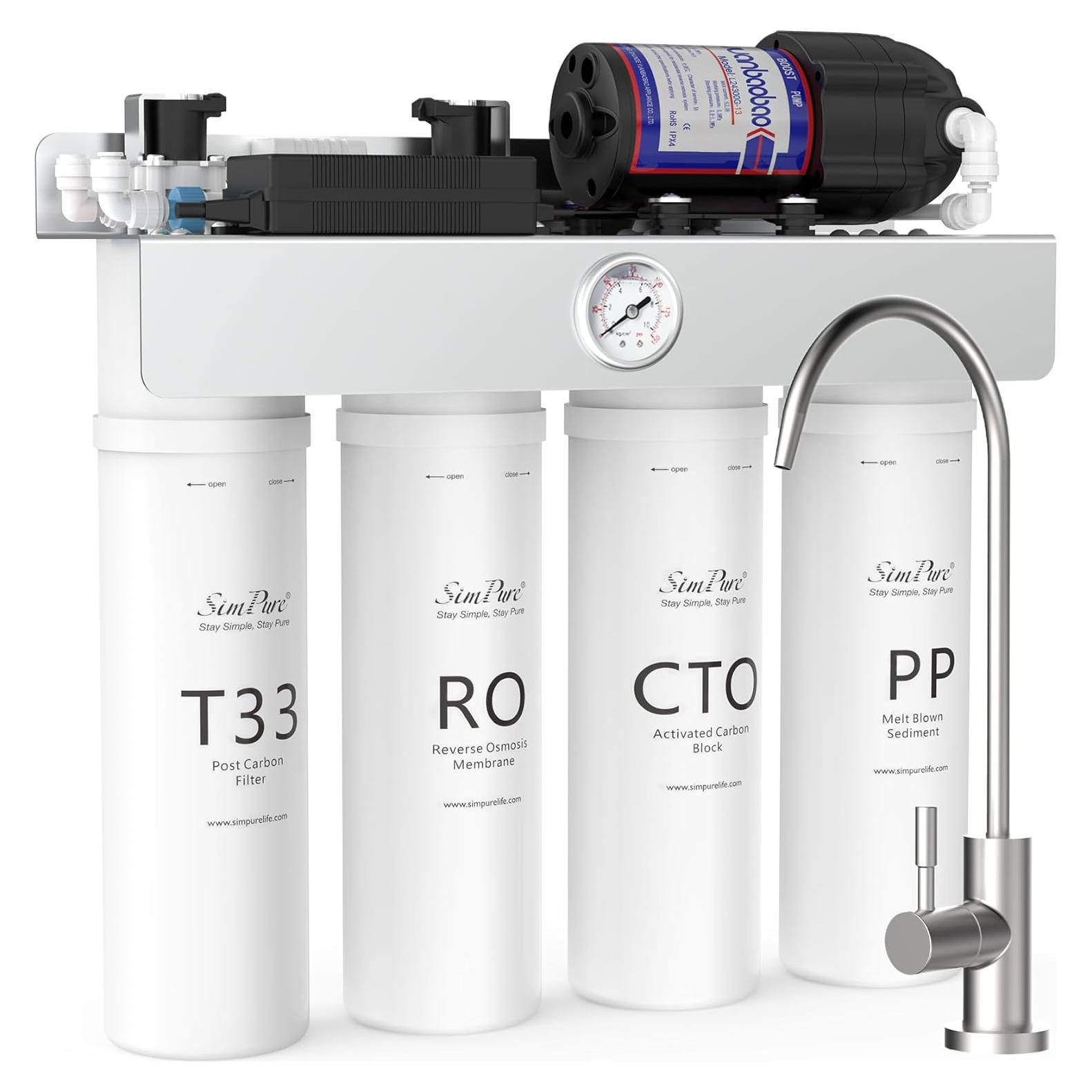 Sistema Ósmosis Inversa SimPure T1-400UV 8 Etapas 0 TDS