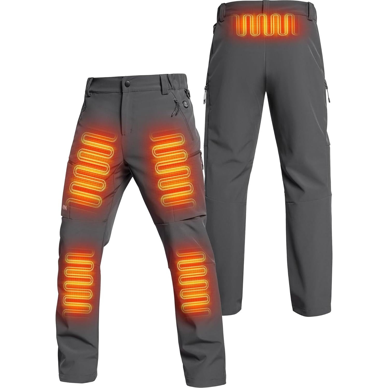 Pantalones Calentados para Hombres Softshell 12V 5 Zonas Calor