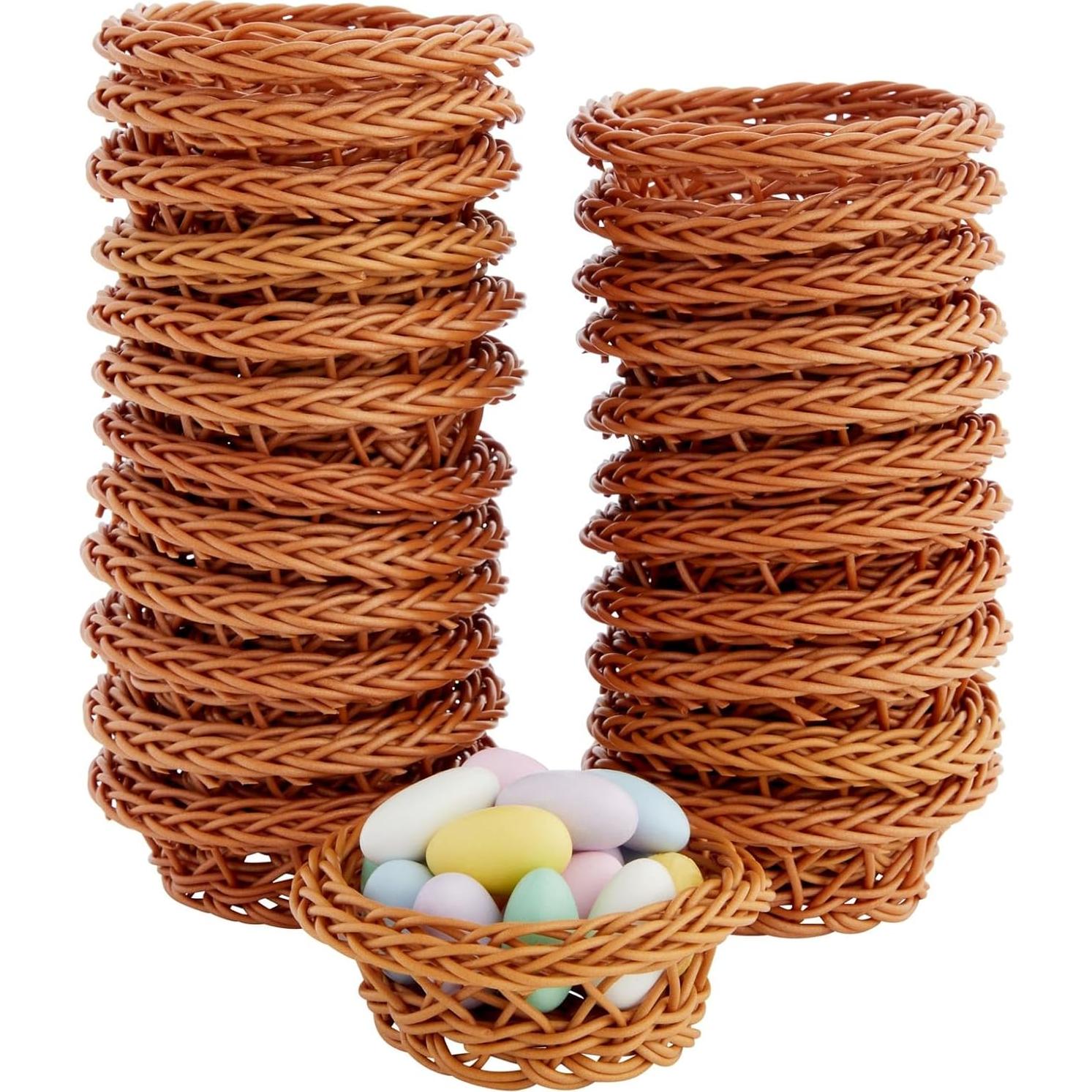 Conjunto de 24 Cestas Mini Tejidas Bright Creations 7.9 cm