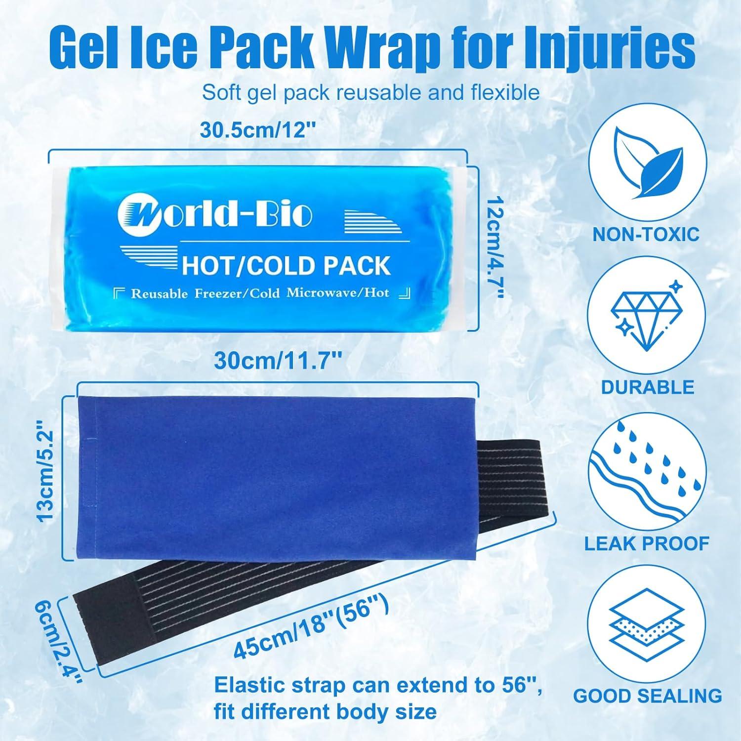 Compresa de Gel Frío Reutilizable WORLD-BIO 30.48x11.94 cm