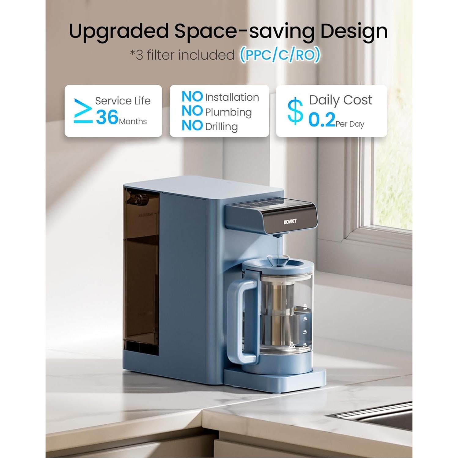 Filtro de Agua KOVIET CF02 Ósmosis Inversa 10 Etapas Azul