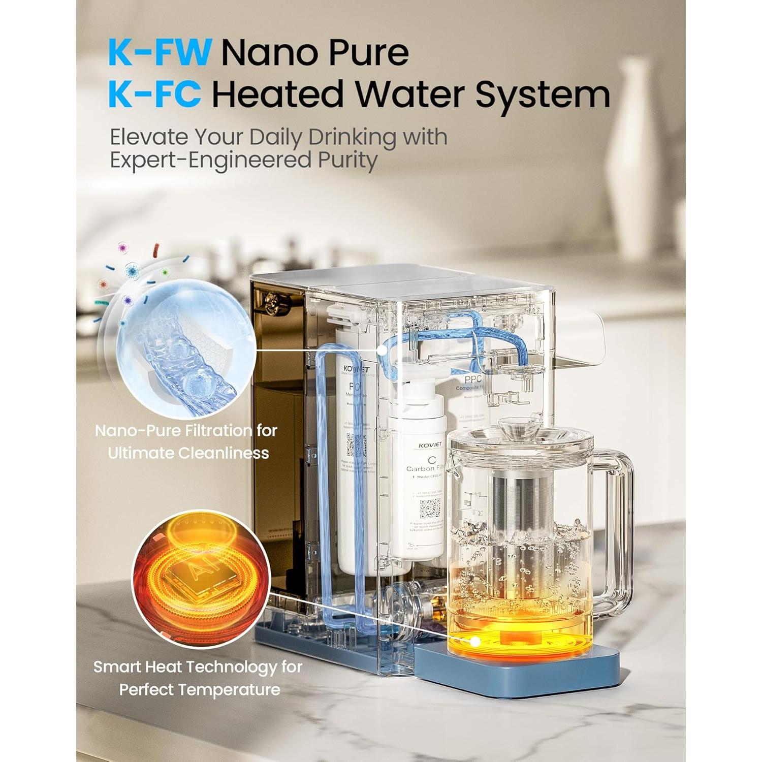 Filtro de Agua KOVIET CF02 Ósmosis Inversa 10 Etapas Azul