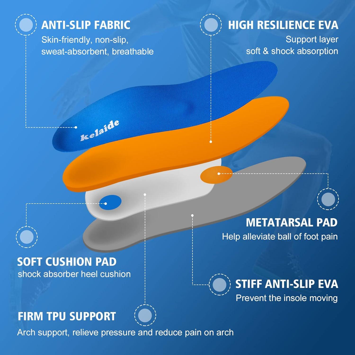 Plantillas ortopédicas Kelaide para fascitis plantar - Azul