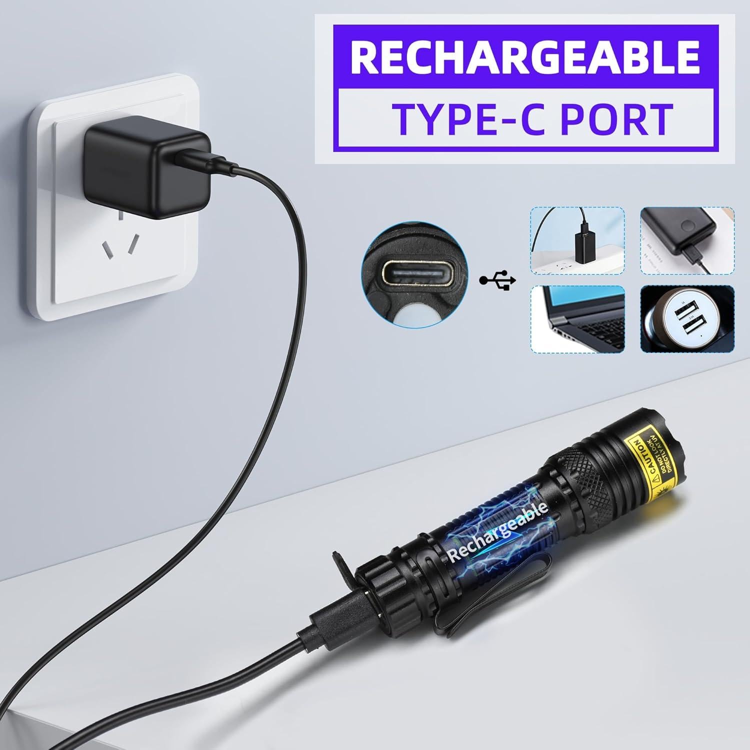 Linterna UV DARKBEAM 365nm Recargable USB-C Compacta