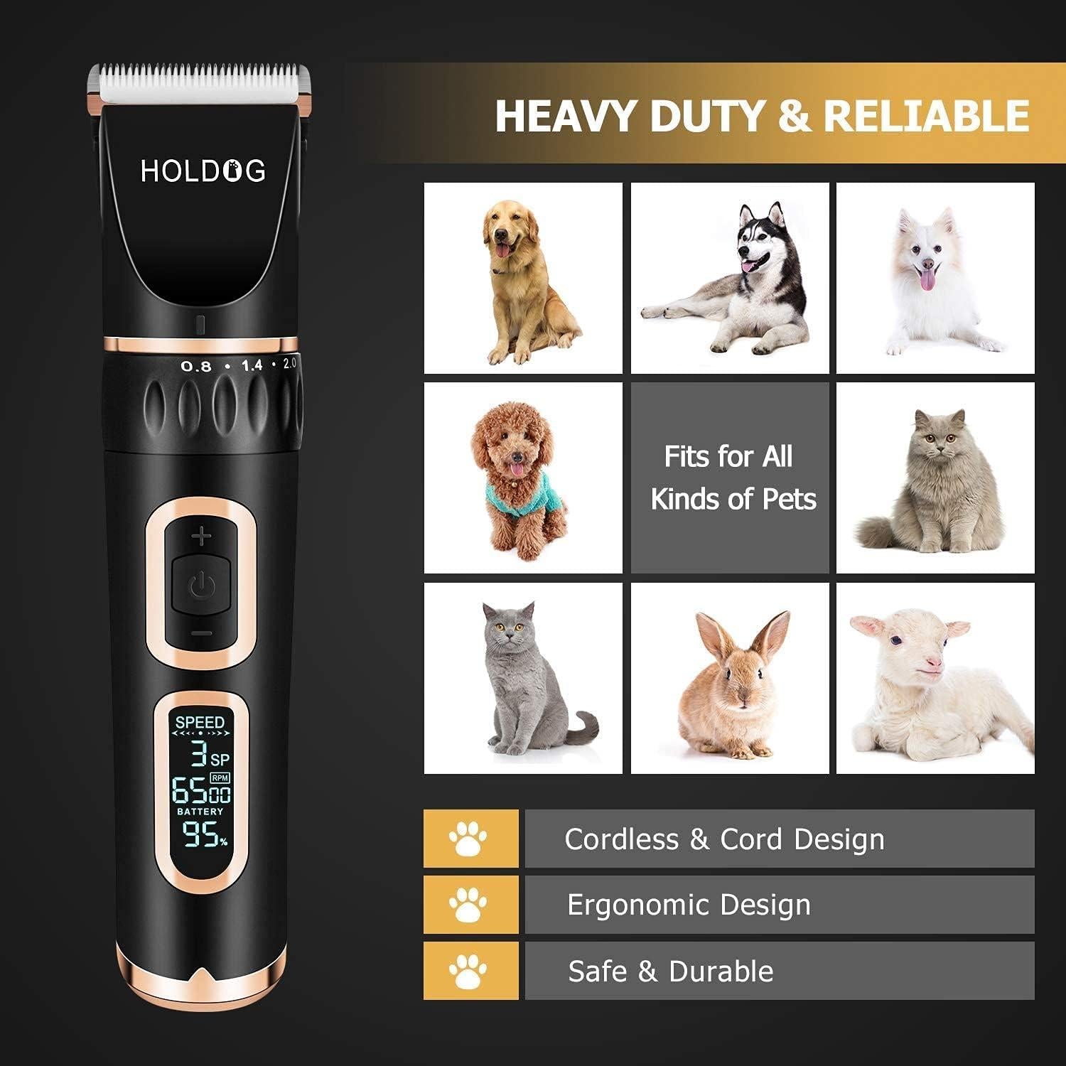 Cortadora de Pelo para Perros HOLDOG B8 Recargable 3 Velocidades