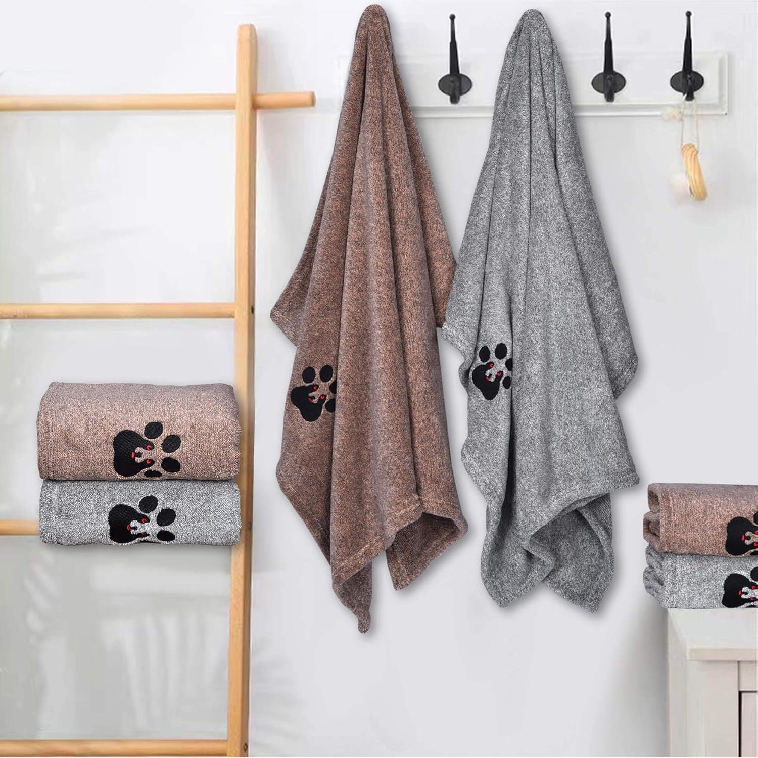 Toallas para Perros Dogvingpk - Microfibra Suave y Absorbente - Paquete de 4