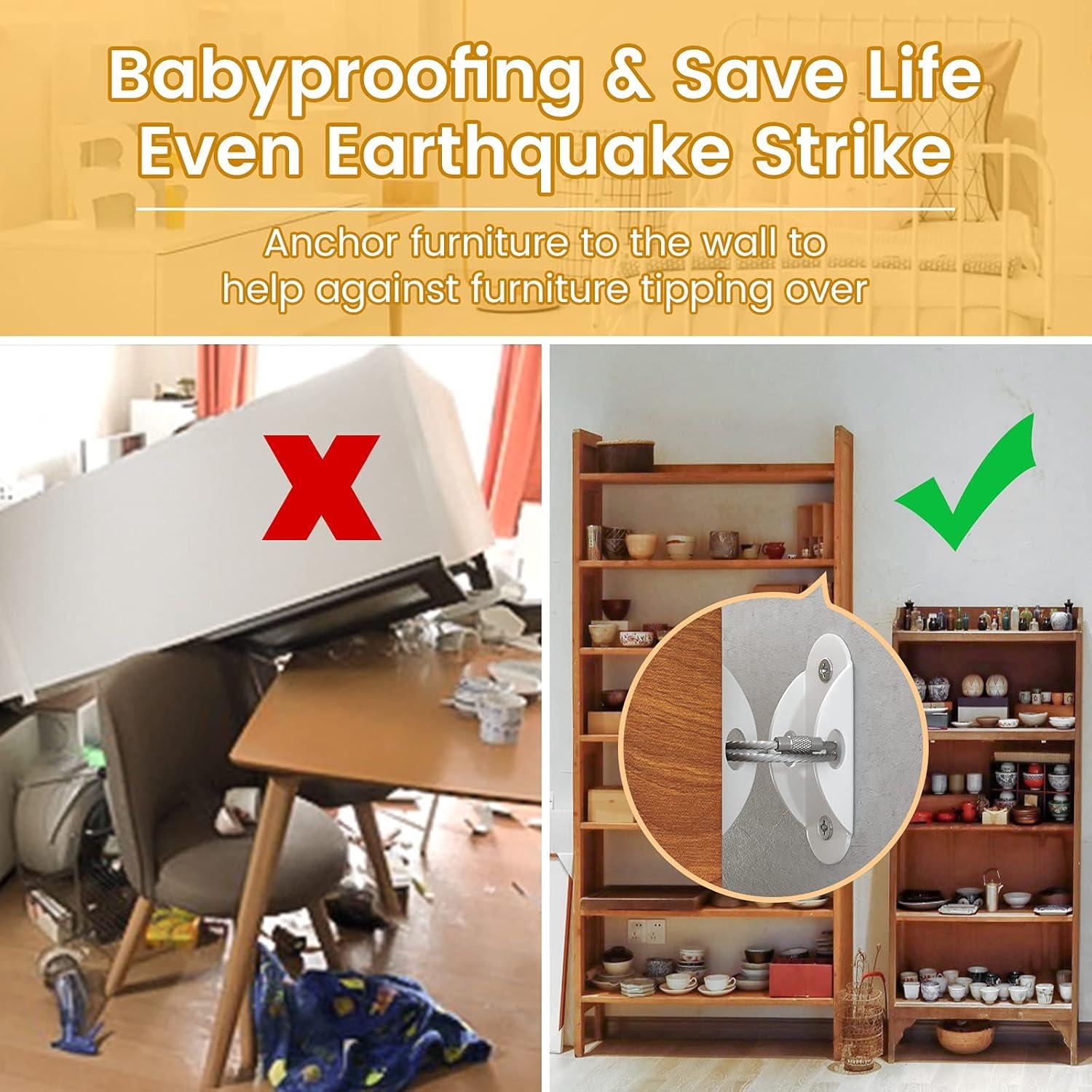 Anclajes de Muebles Booda Brand - Paquete de 10 - Seguridad Infantil