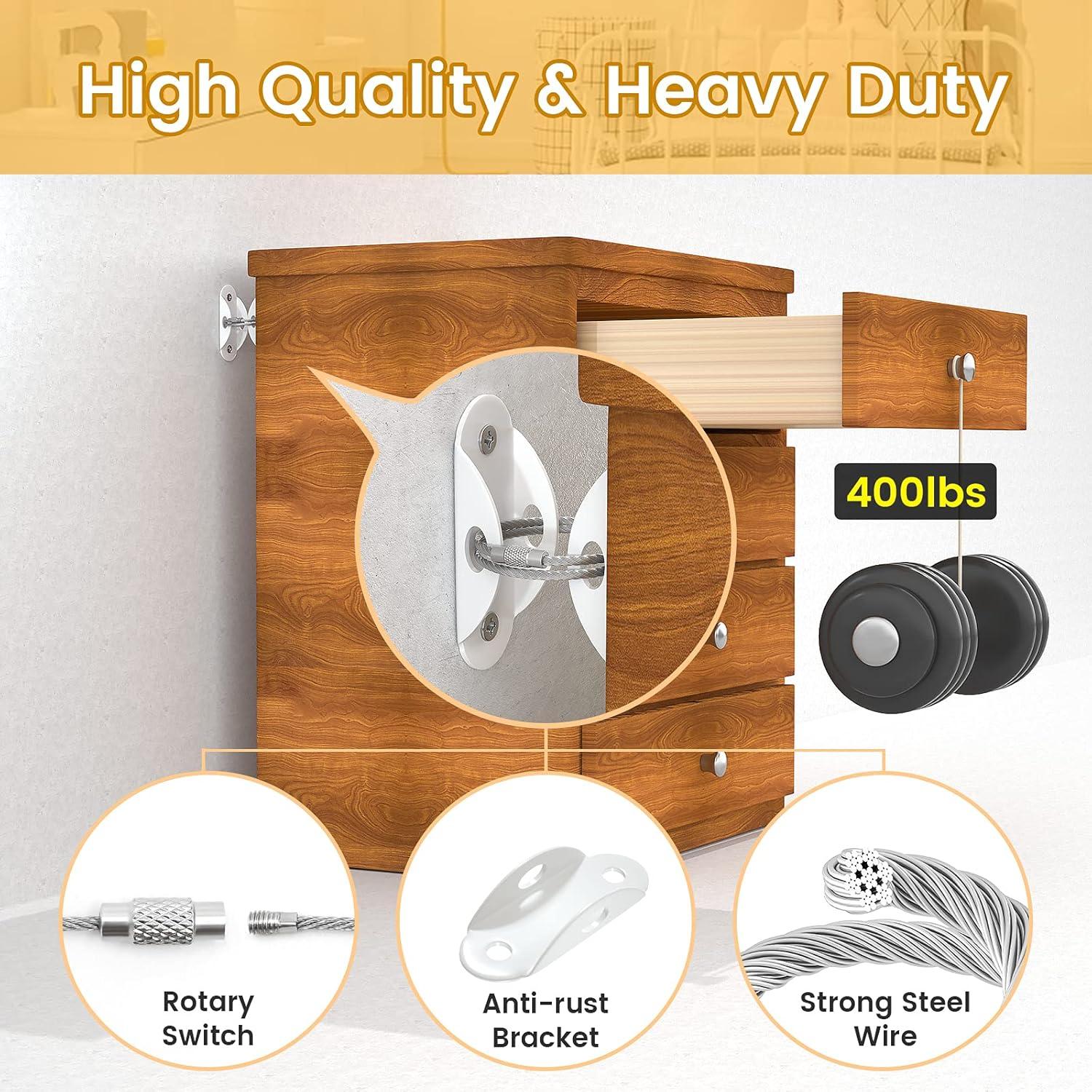 Anclajes de Muebles Booda Brand - Paquete de 10 - Seguridad Infantil