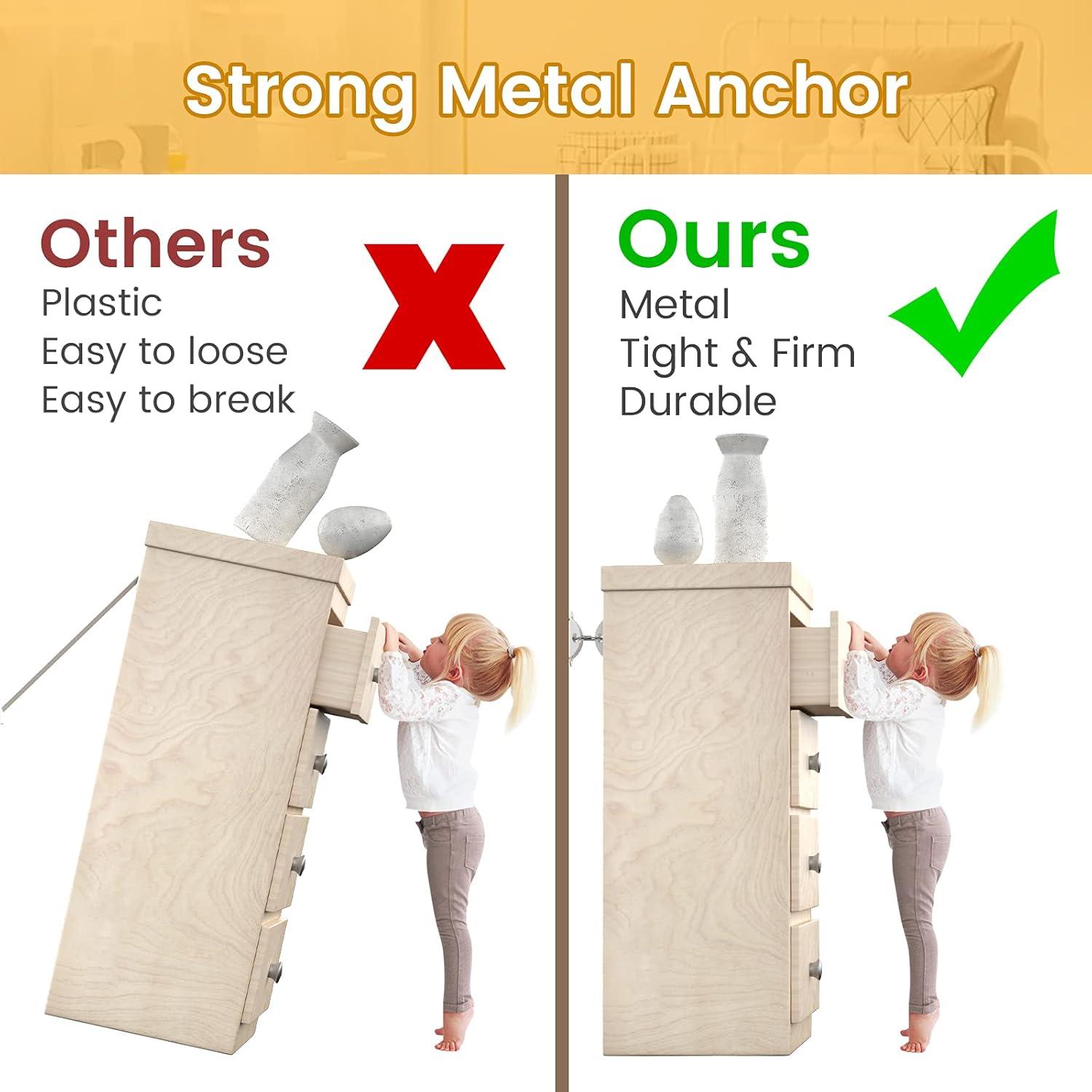 Anclajes de Muebles Booda Brand - Paquete de 10 - Seguridad Infantil