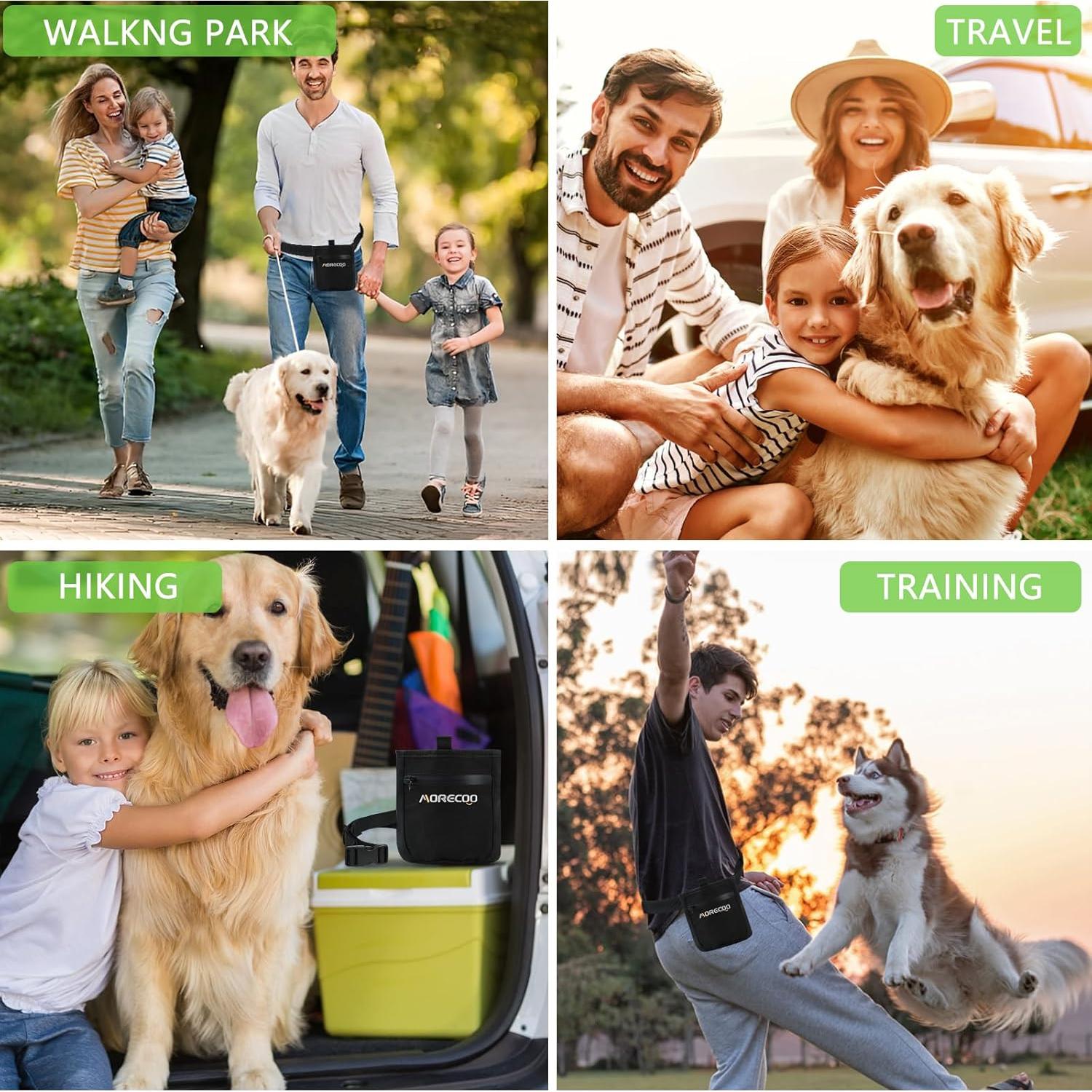 Bolsa de golosinas para perros SZO con cierre magnético - Negro