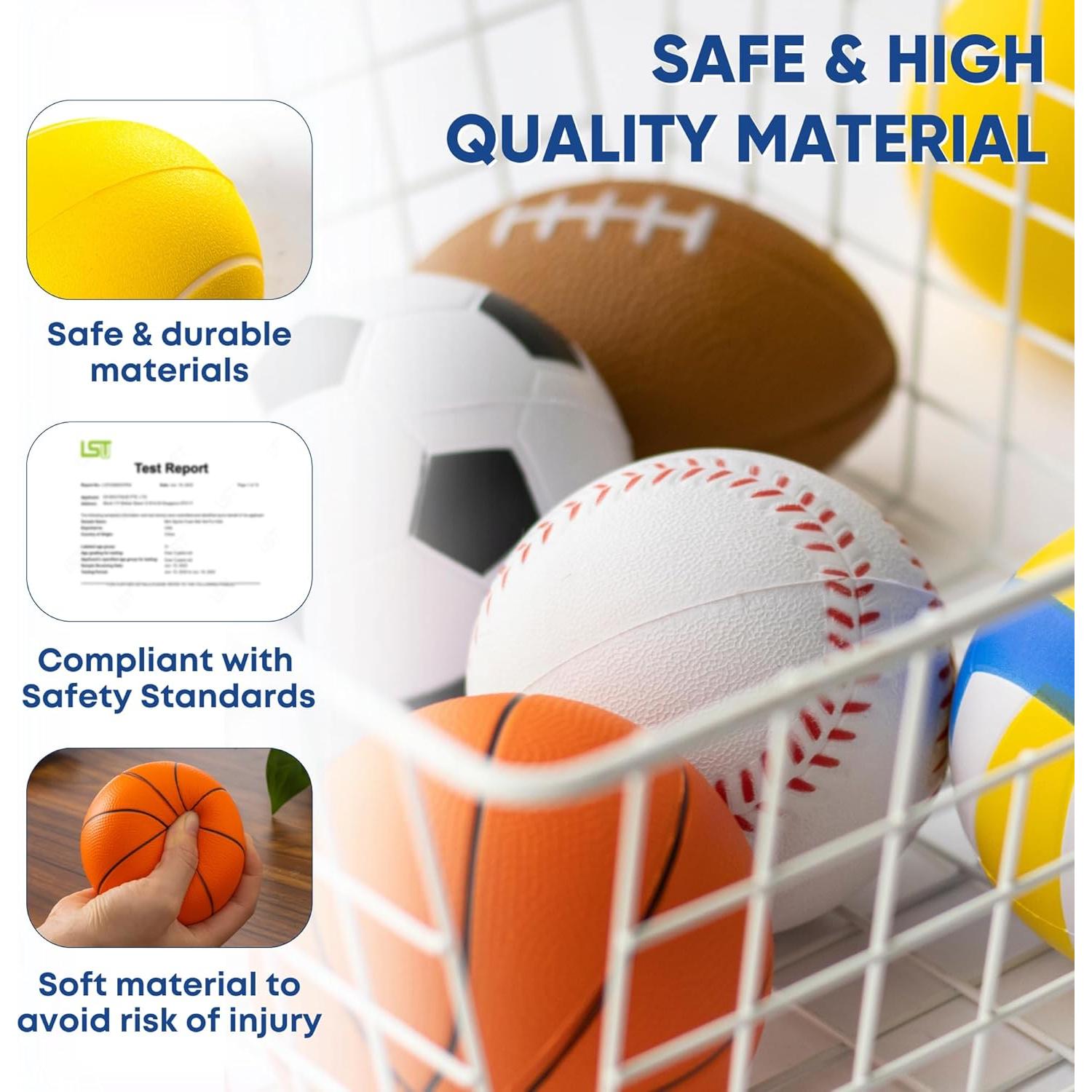 Juego de 6 Mini Pelotas de Espuma EH.DT para Niños