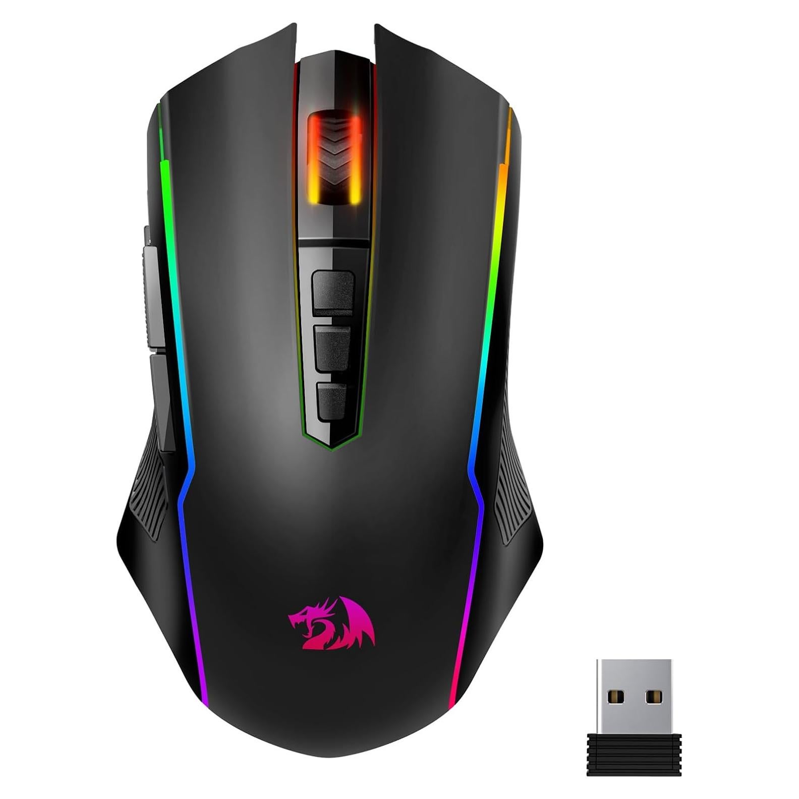 Ratón Gaming Inalámbrico Redragon M914P, 12000 DPI, RGB