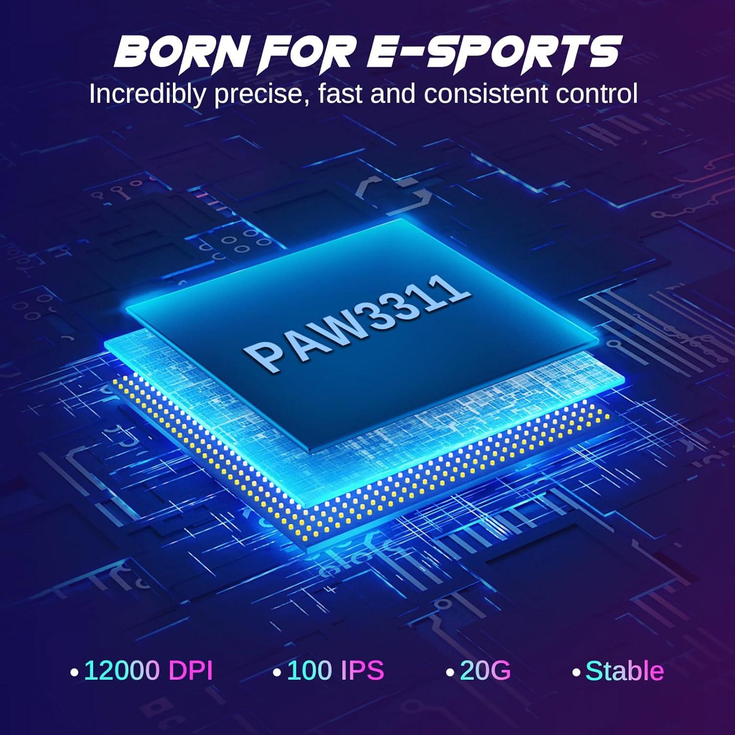 Ratón Gaming Inalámbrico Redragon M914P, 12000 DPI, RGB