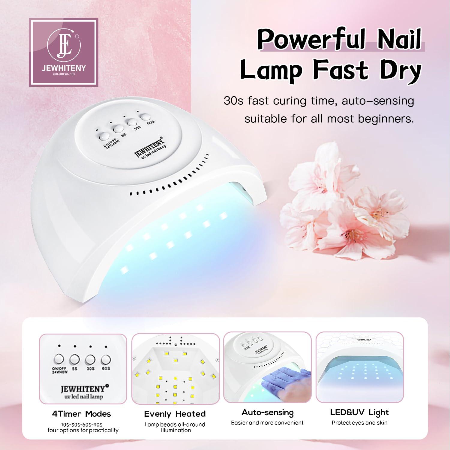 Kit de Esmalte de Uñas Gel 27 Colores + Lámpara UV JEWHITENY