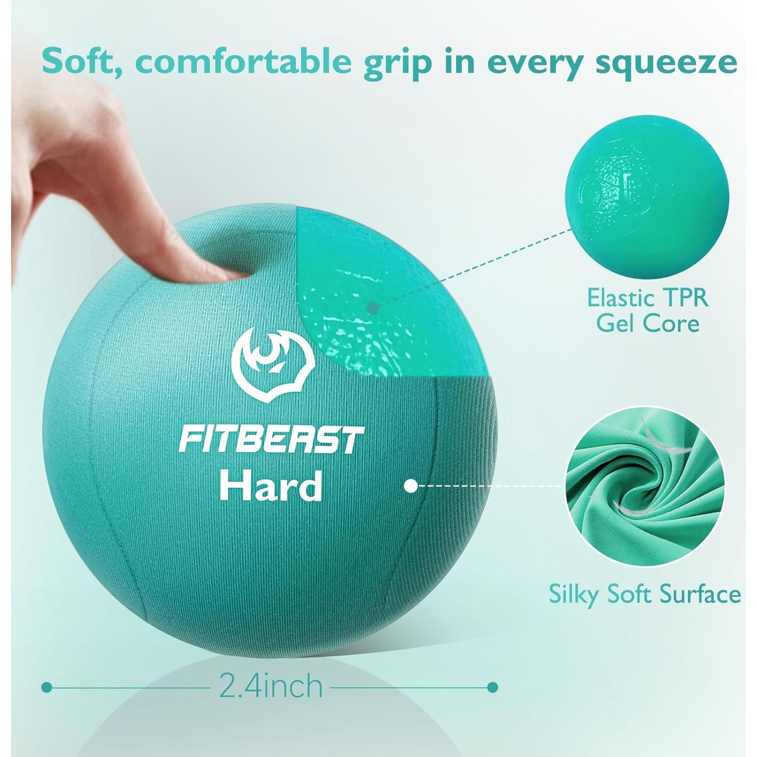 Set de 6 Pelotas Antiestrés FitBeast - Suave, Media, Dura