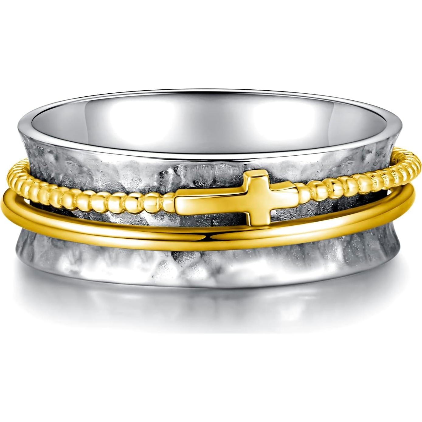 Anillo Fidget Giratorio de Plata Esterlina 925 para Mujeres