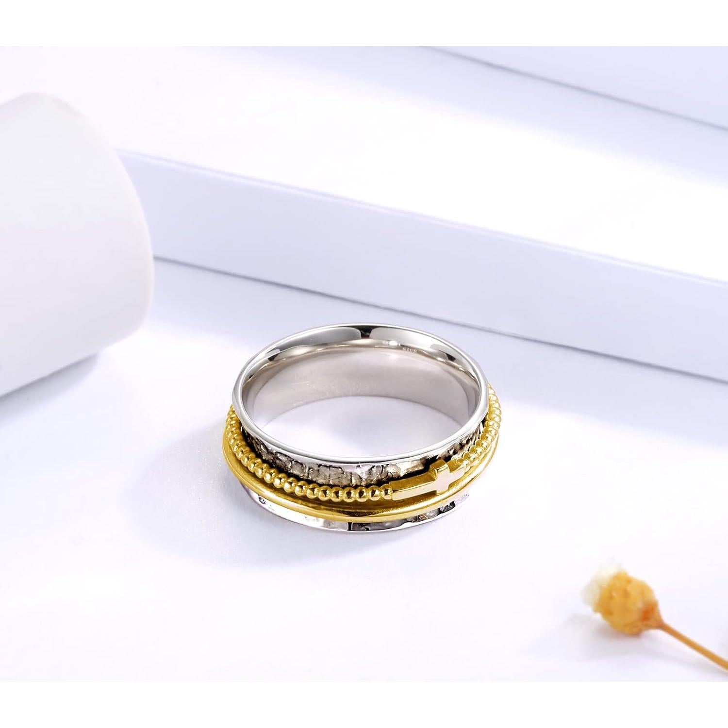 Anillo Fidget Giratorio de Plata Esterlina 925 para Mujeres