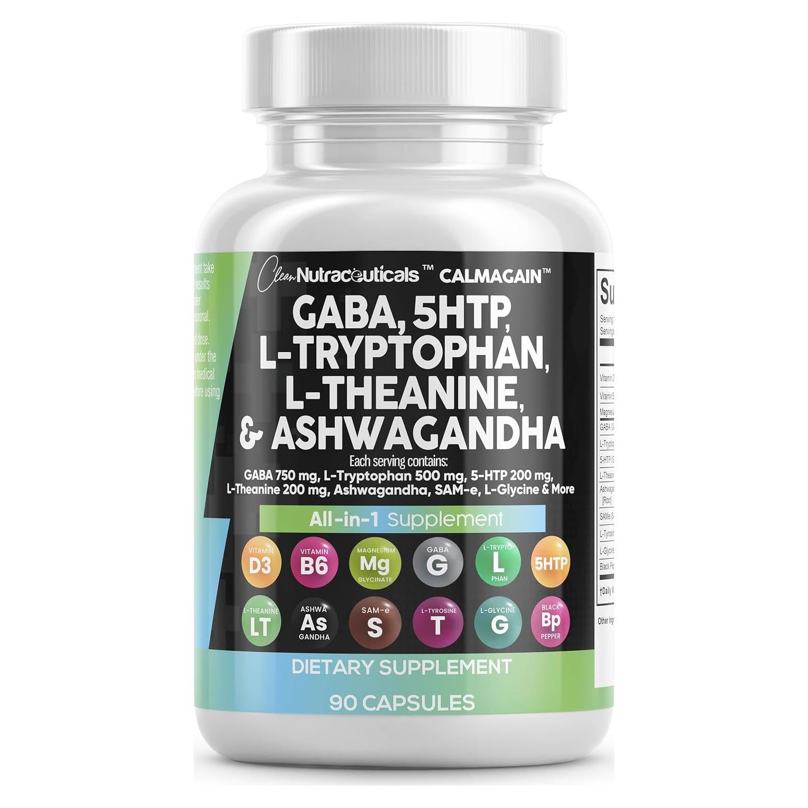 Suplemento CalmAgain Clean Nutraceuticals 60 Cápsulas GABA 750mg