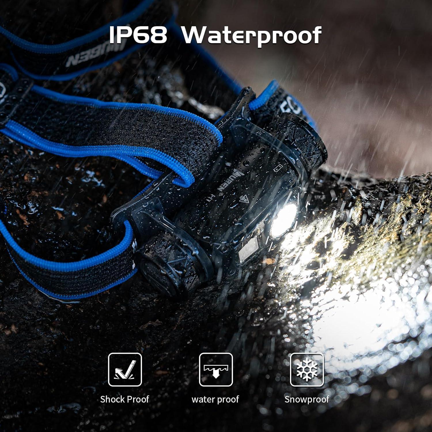 Linterna Frontal LED WUBEN H1 Pro 1200 Lúmenes Recargable