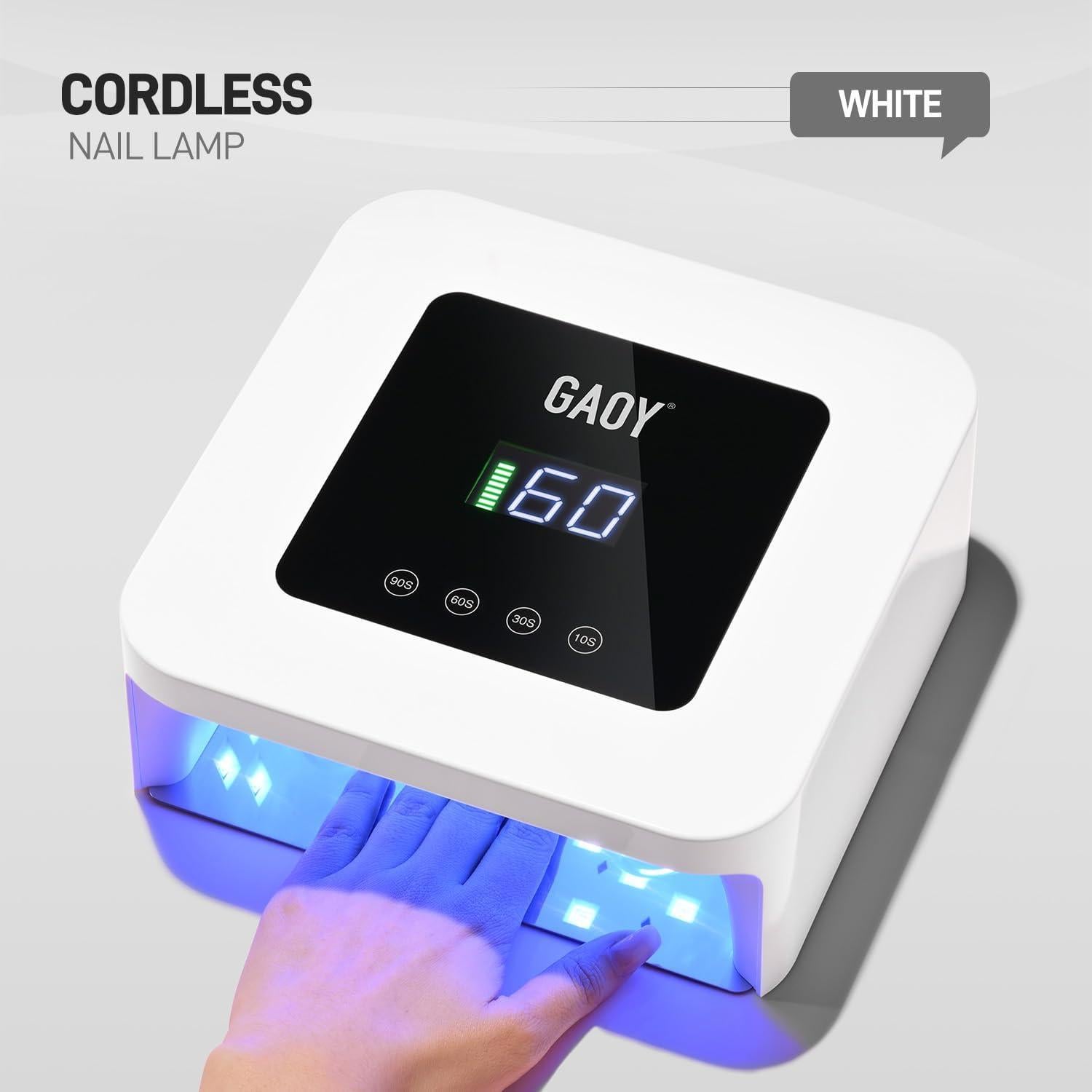 Lámpara UV LED Inalámbrica GAOY para Uñas de Gel, 7800mAh