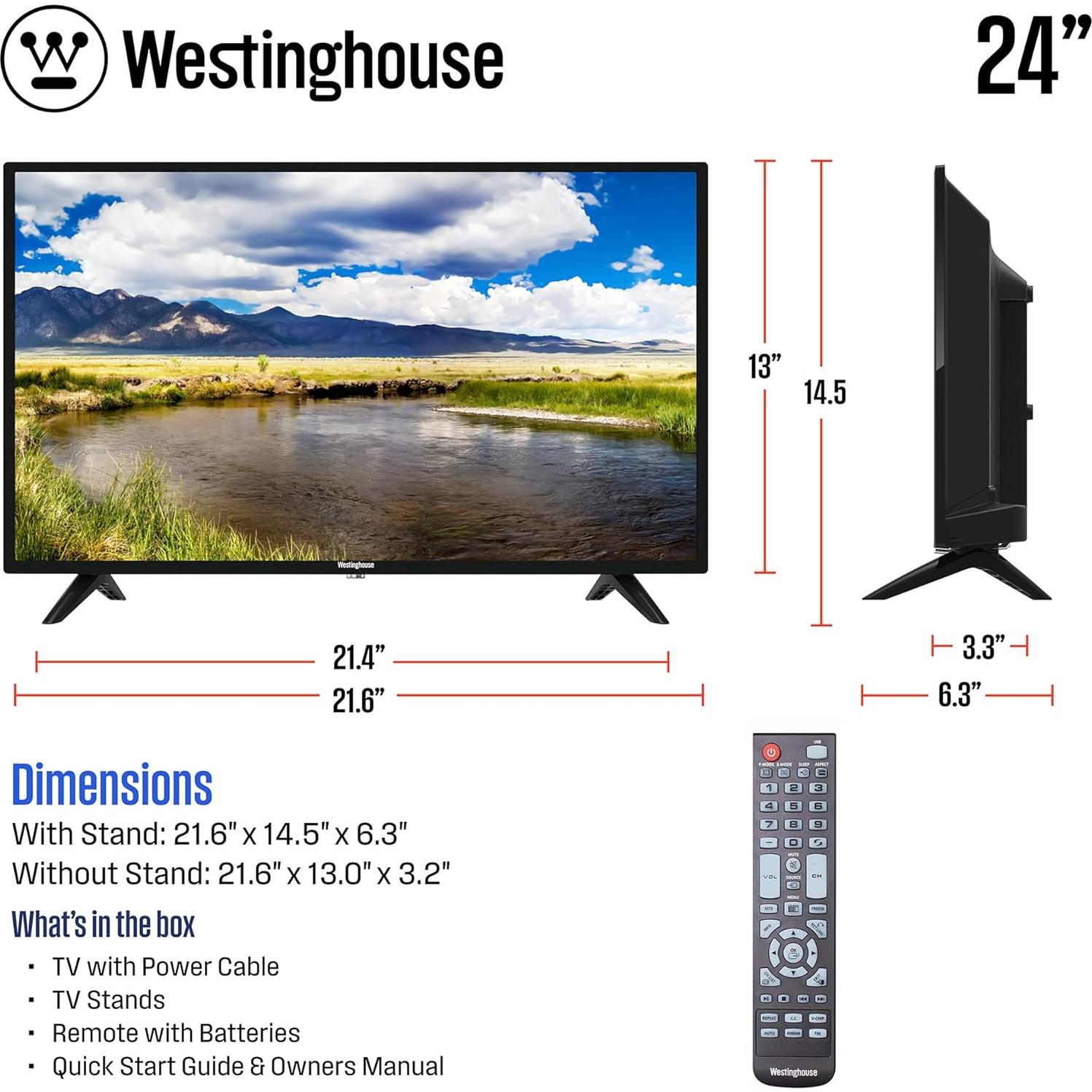 Televisor Westinghouse 24" HD LED 720p Pantalla Plana
