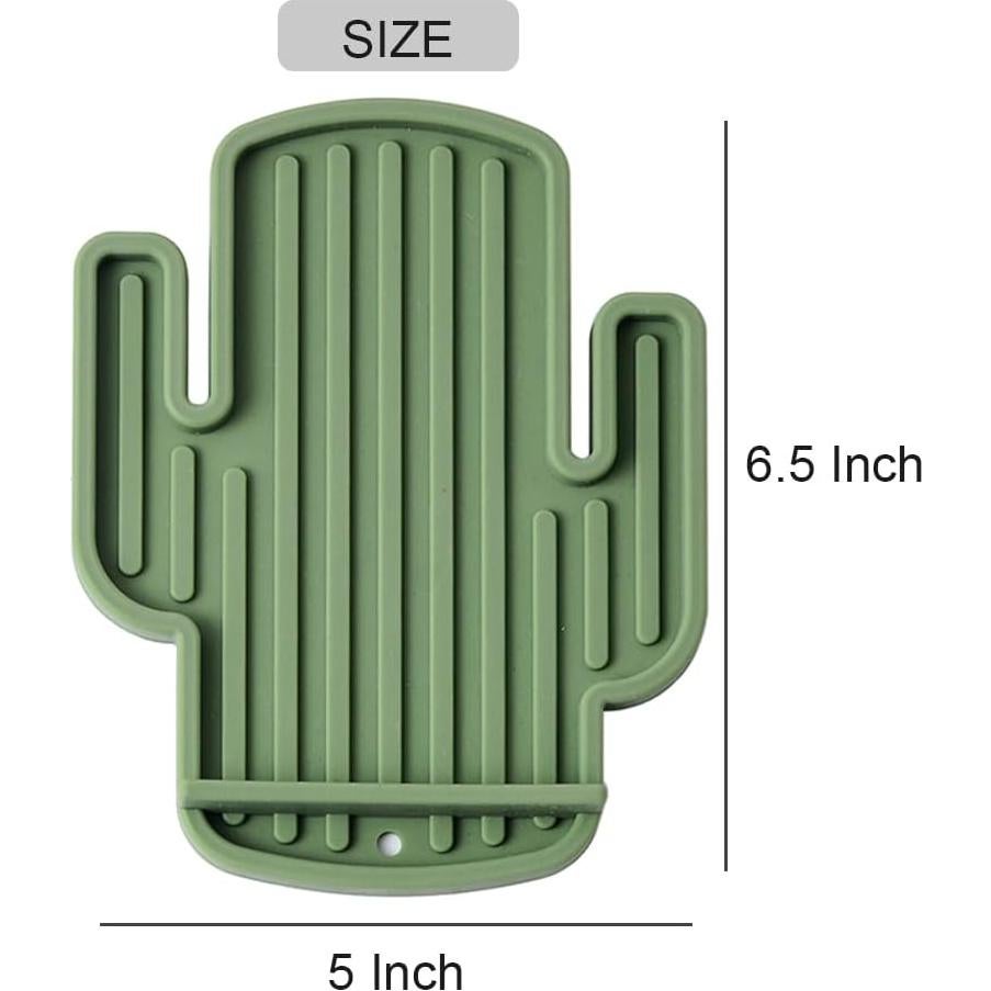 Soporte de Cuchara de Silicona JM Cactus Verde 16.5x12.9 cm