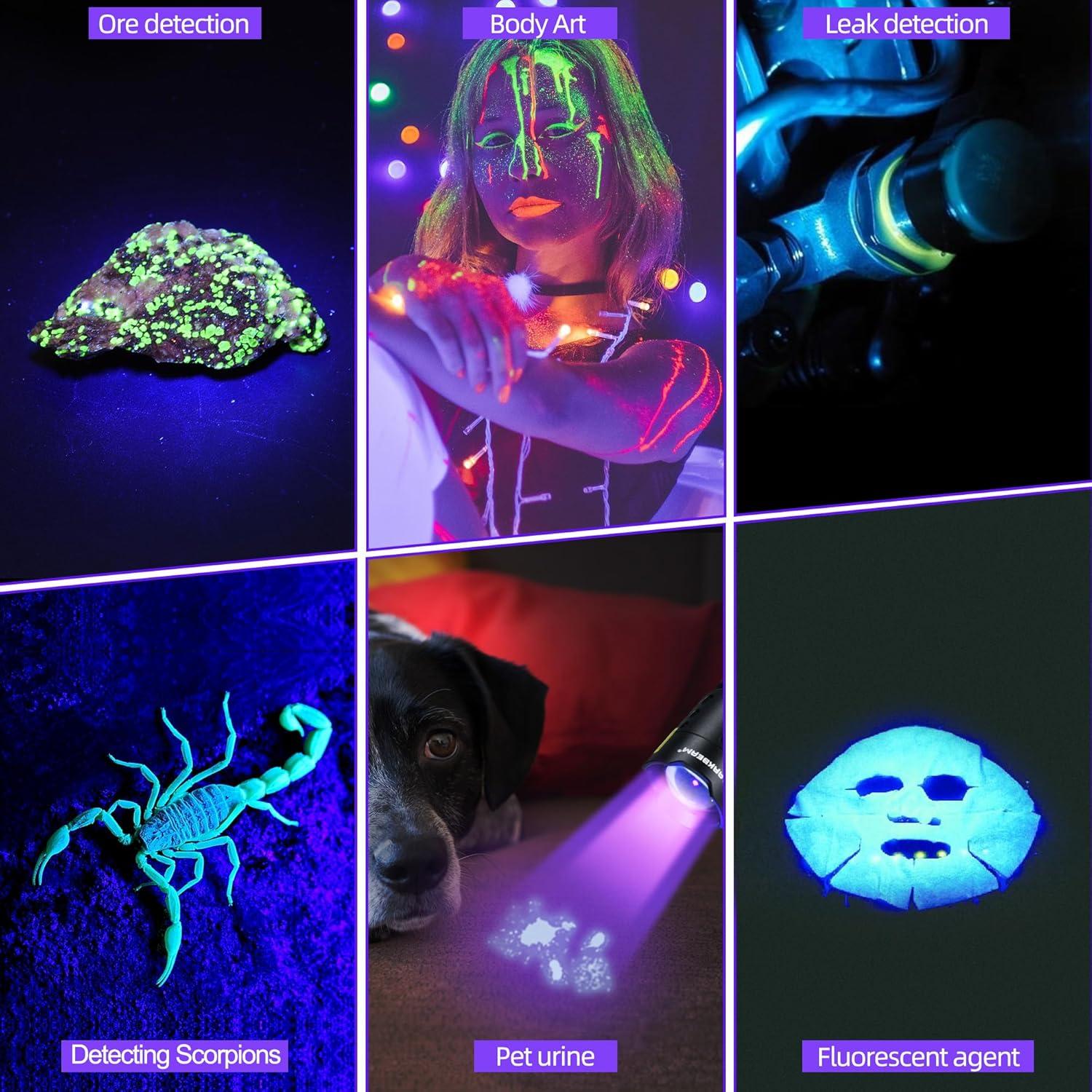 Linterna UV recargable DARKDAWN 395nm luz negra portátil