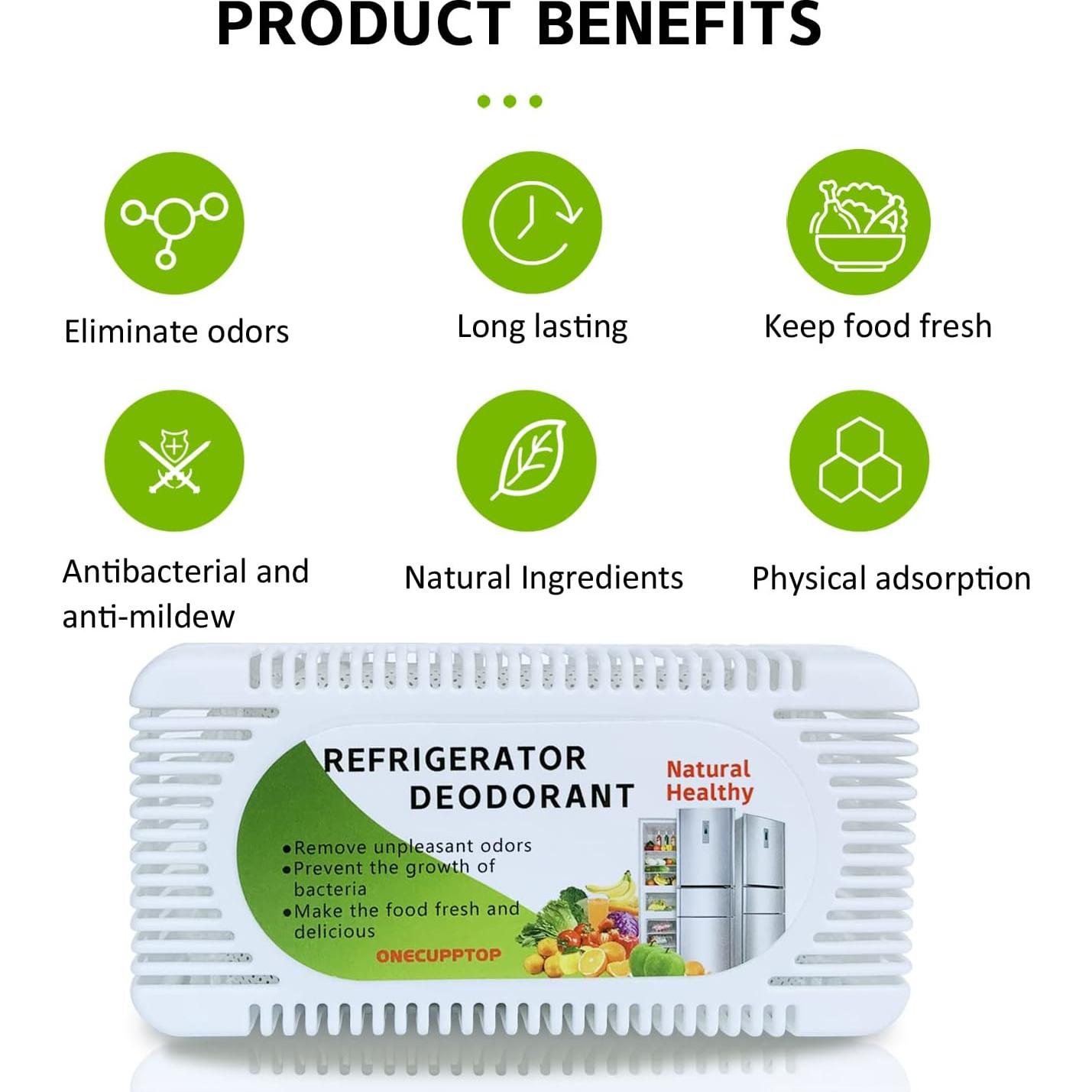 Desodorante para Refrigerador MINUODA - Paquete de 6, Carbón Activado