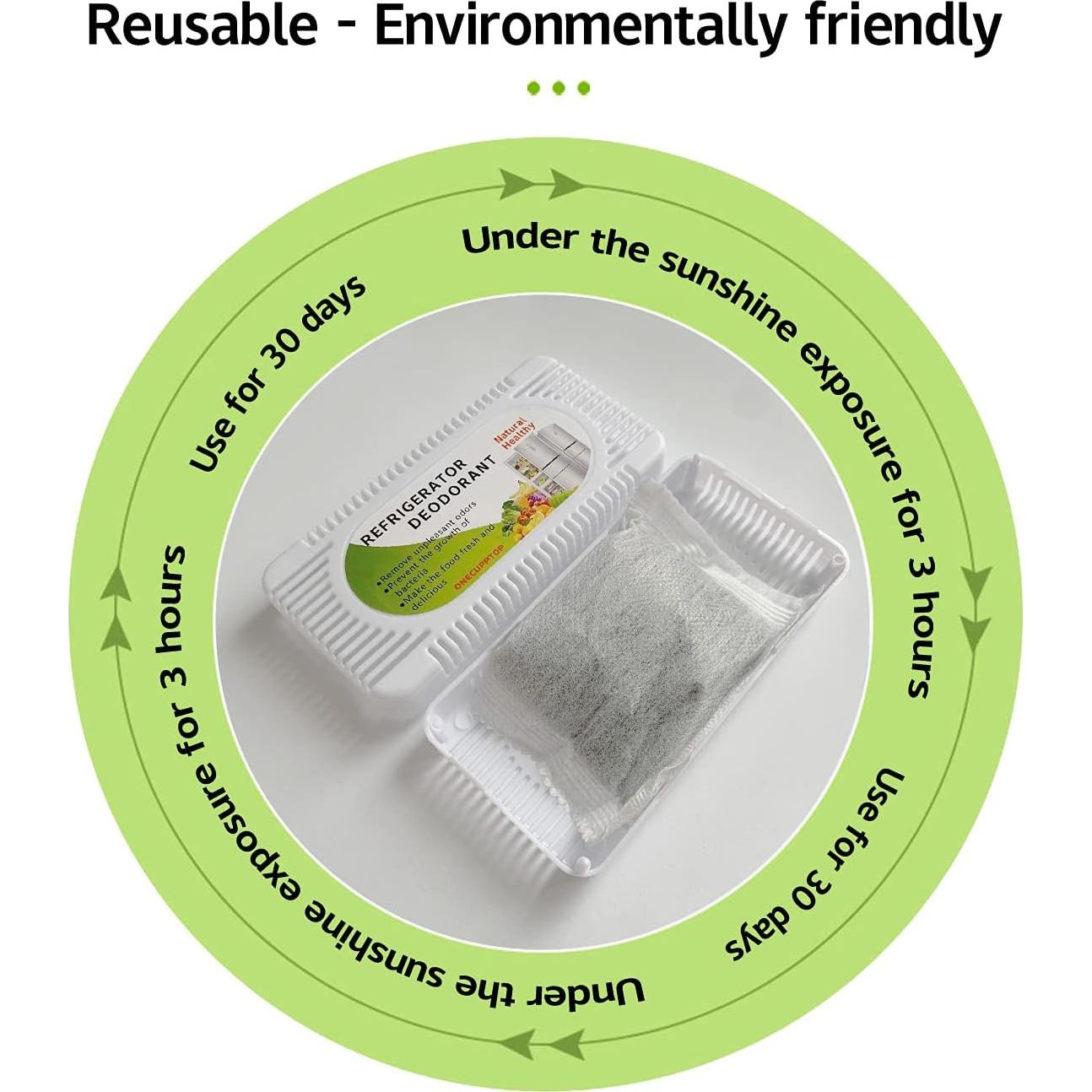 Desodorante para Refrigerador MINUODA - Paquete de 6, Carbón Activado