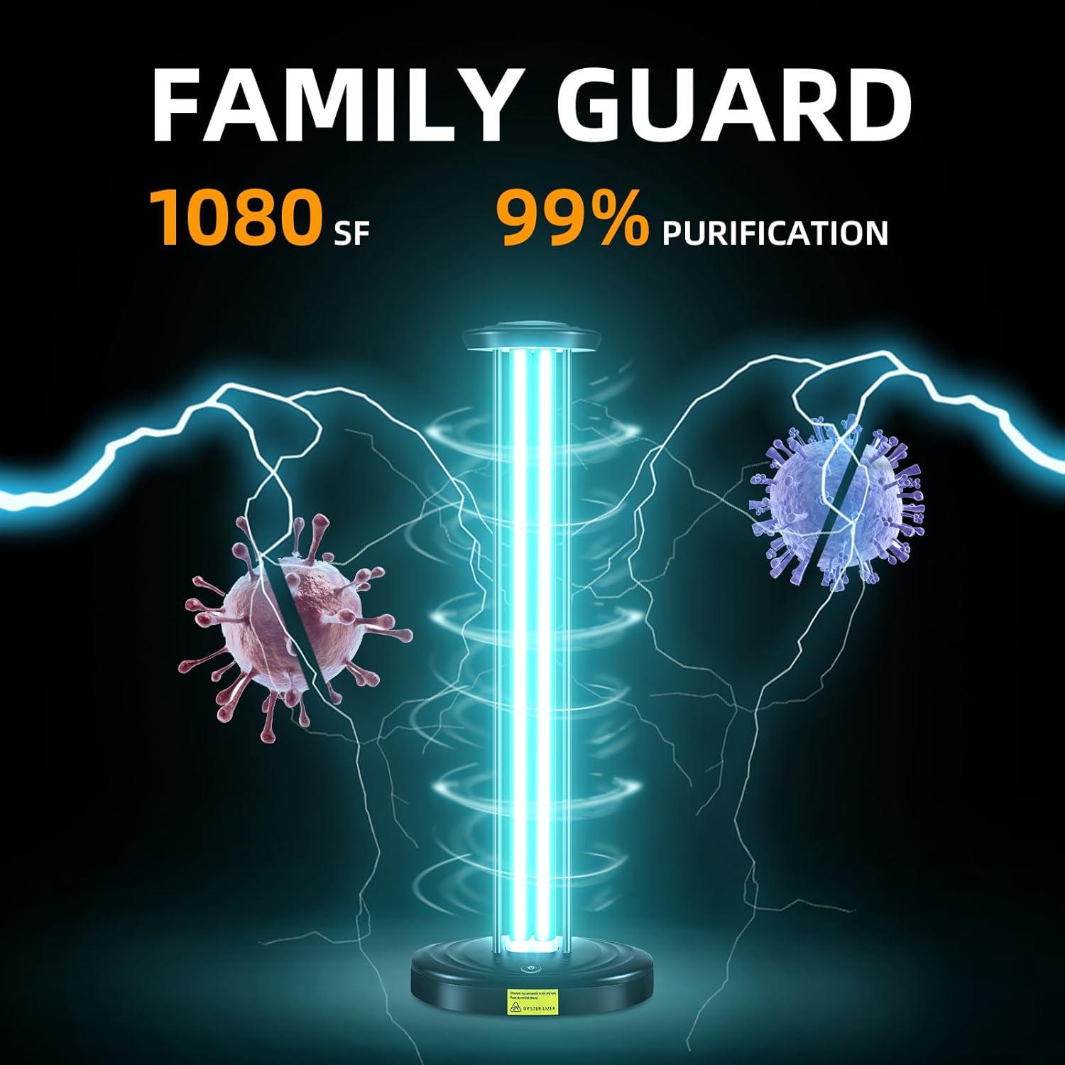 Purificador de Aire UV 100W JTAPURE, Desinfección Eficaz