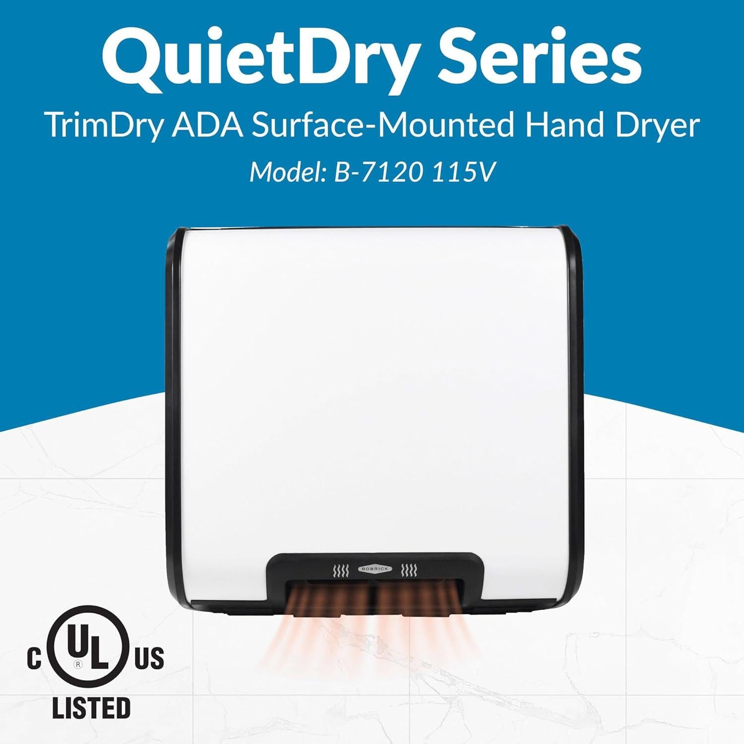 Secador de Manos Automático Bobrick 7120 Epóxido Blanco 115V