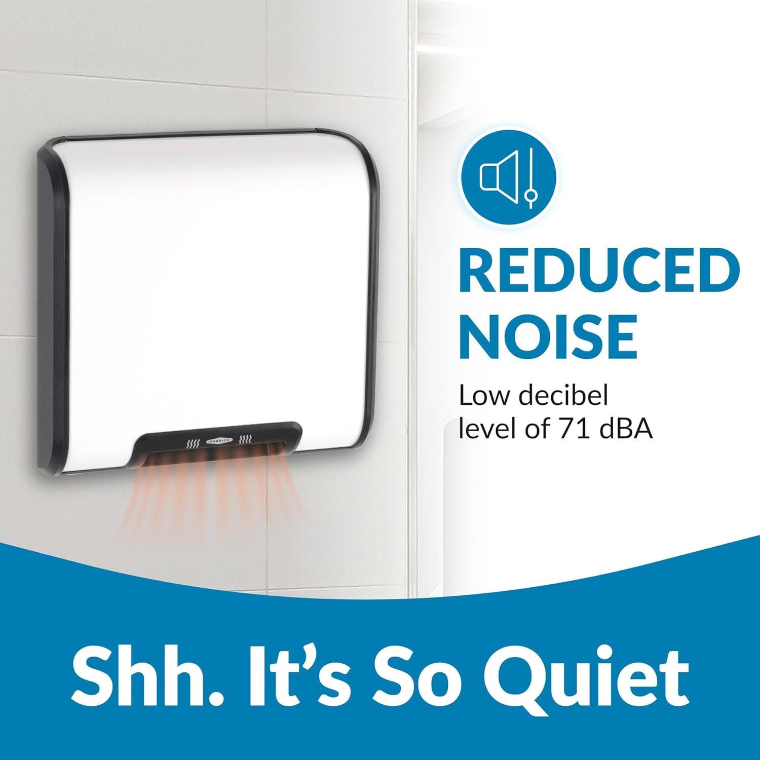 Secador de Manos Automático Bobrick 7120 Epóxido Blanco 115V