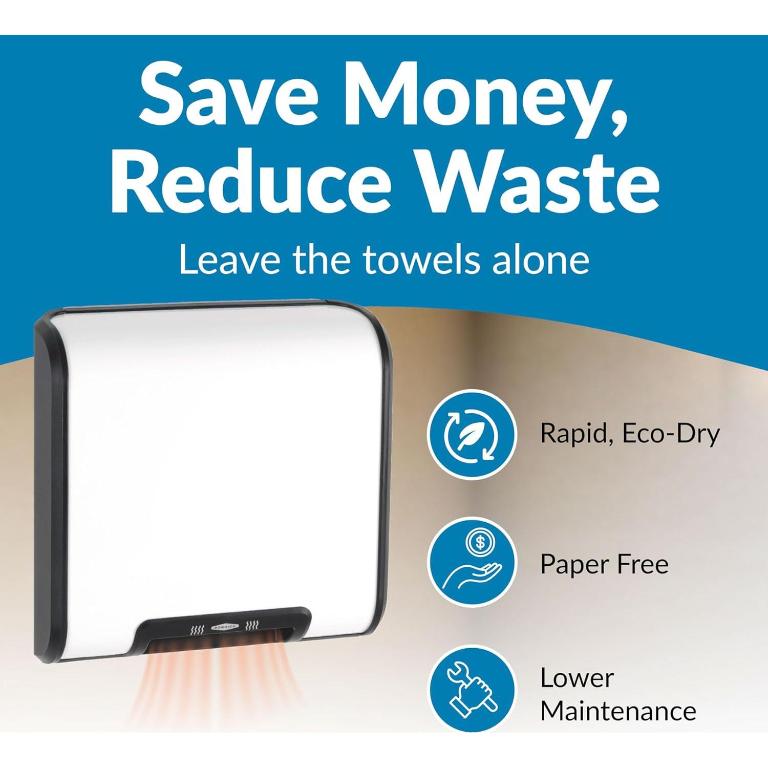 Secador de Manos Automático Bobrick 7120 Epóxido Blanco 115V