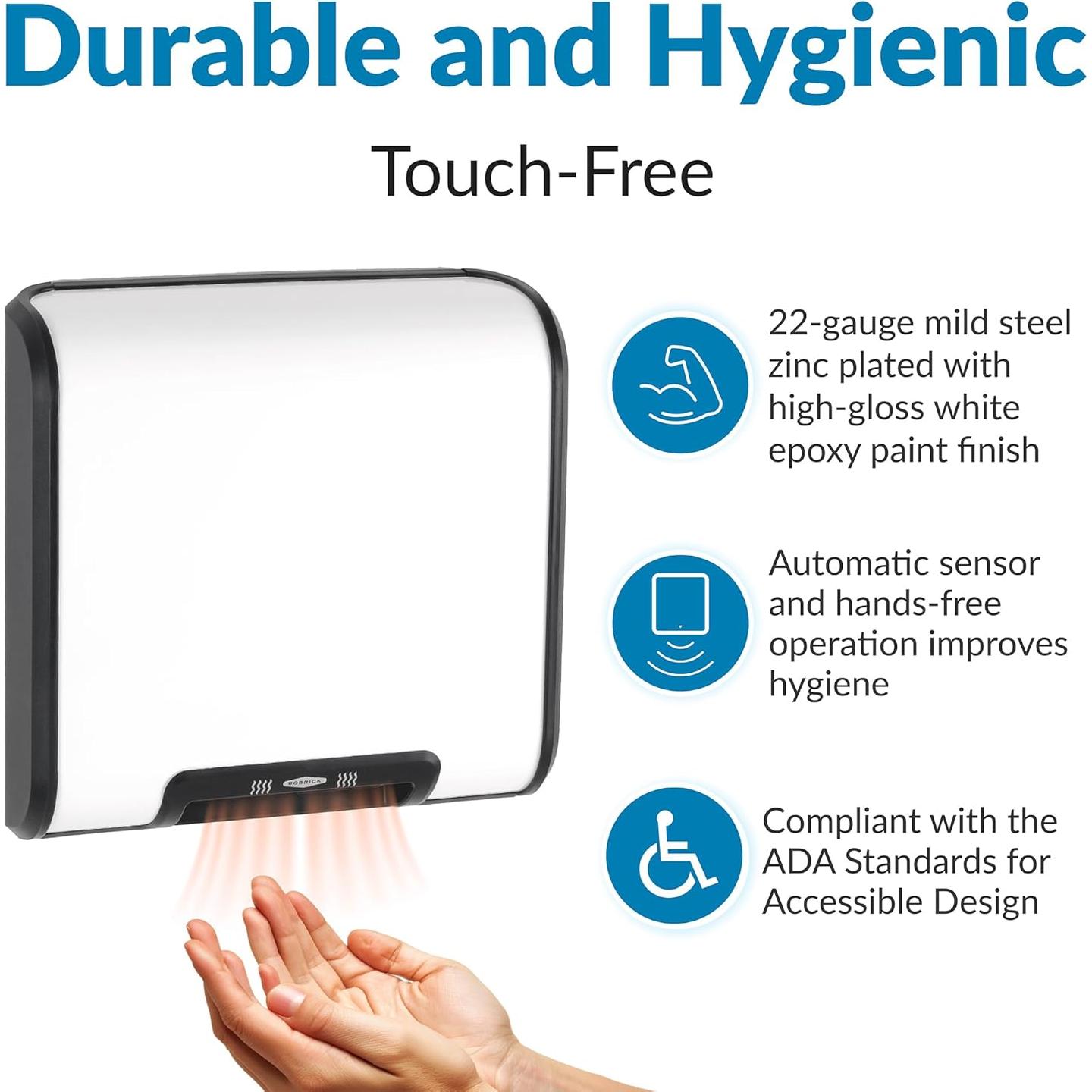 Secador de Manos Automático Bobrick 7120 Epóxido Blanco 115V