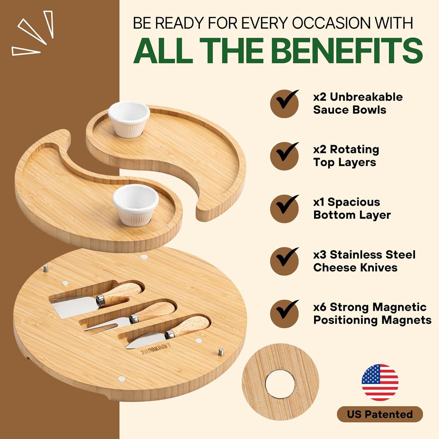 Tablero de Charcutería ZMARKRAFT Doble Capa 30.48 cm Beige