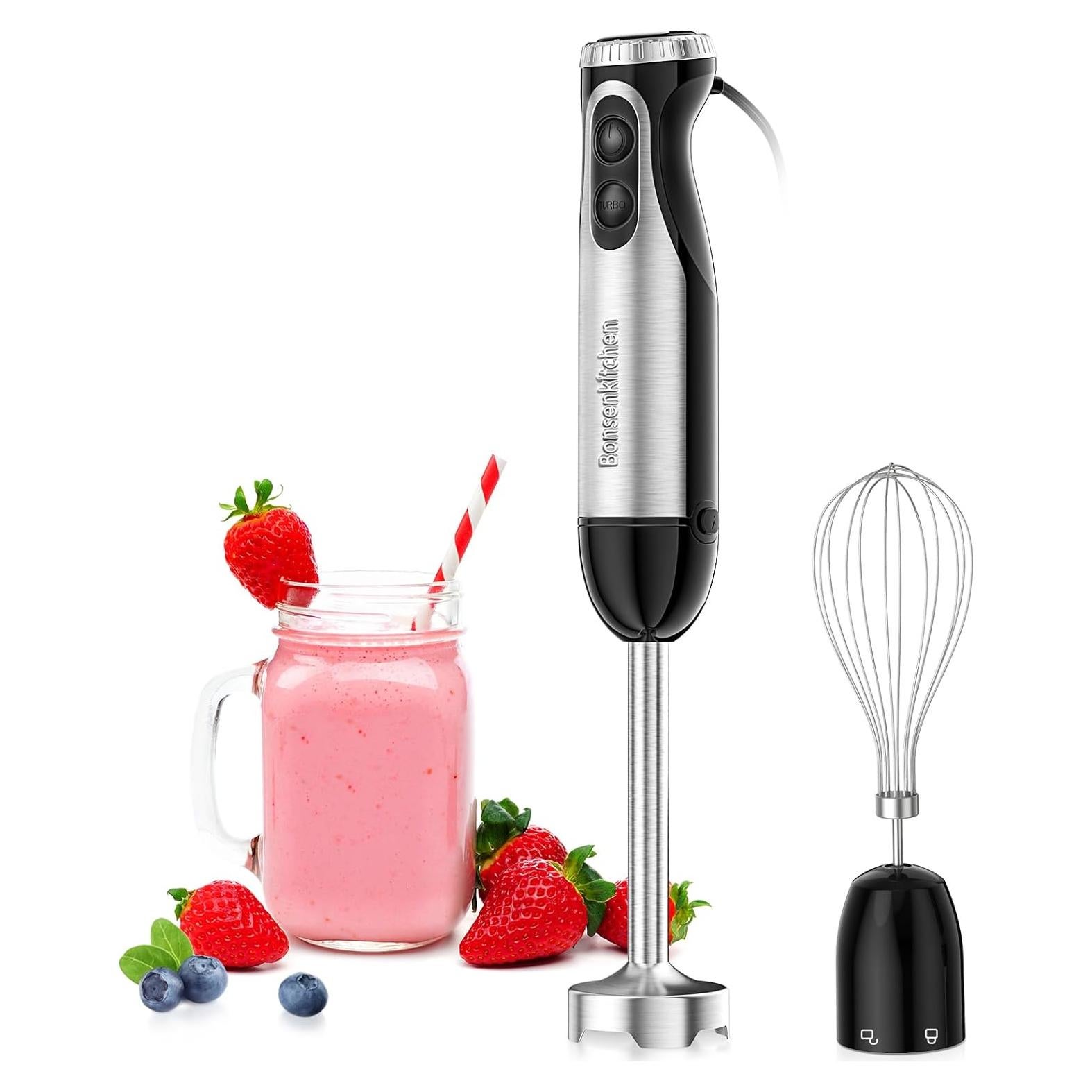 Batidora de Inmersión Bonsenkitchen 500W 20 Velocidades 2 en 1